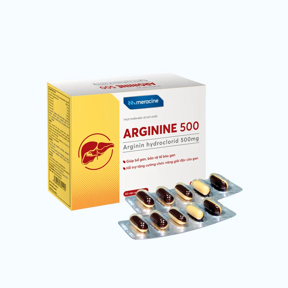 Viên uống GN Arginine 500mg (Hộp 60 viên) hỗ trợ giải độc và bảo vệ gan