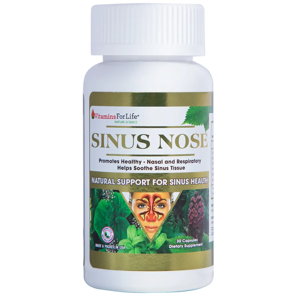 VIÊN UỐNG HỖ TRỢ ĐƯỜNG HÔ HẤP- VIÊM XOANG-VIÊM MŨI DỊ ỨNG SINUS NOSE VITAMINS FOR LIFE 30V 8
