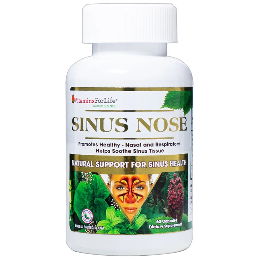 VIÊN UỐNG HỖ TRỢ ĐƯỜNG HÔ HẤP- VIÊM XOANG-VIÊM MŨI DỊ ỨNG SINUS NOSE VITAMINS FOR LIFE 60V 7