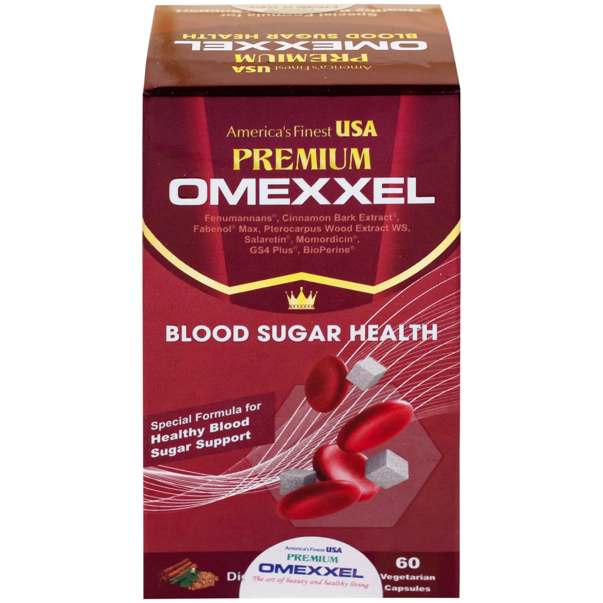 VIÊN UỐNG HỖ TRỢ ỔN ĐỊNH ĐƯỜNG HUYẾT PREMIUM OMEXXEL BLOOD SUGAR HEALTH 60V 9