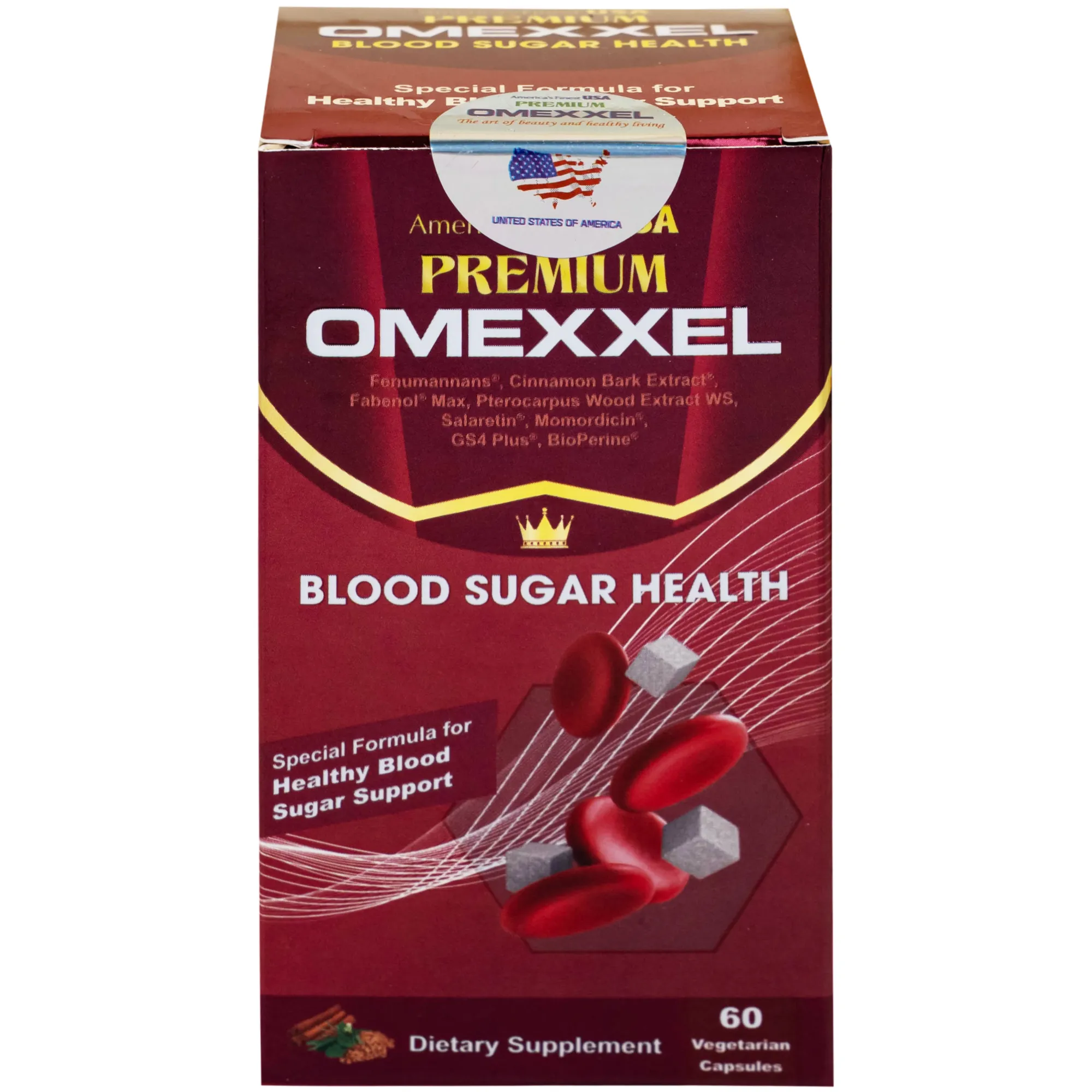 VIÊN UỐNG HỖ TRỢ ỔN ĐỊNH ĐƯỜNG HUYẾT PREMIUM OMEXXEL BLOOD SUGAR HEALTH 60V 10
