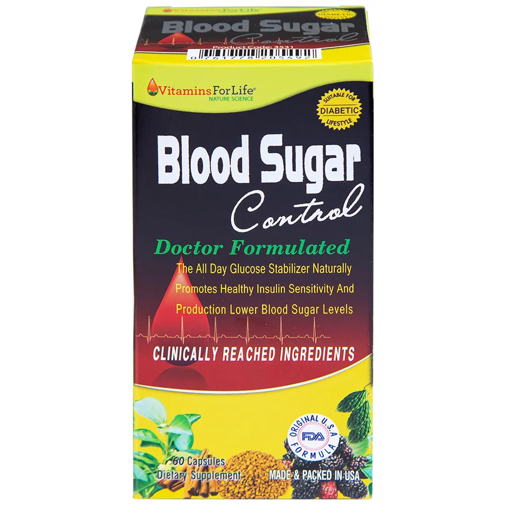 VIÊN UỐNG HỖ TRỢ ỔN ĐỊNH ĐƯỜNG HUYẾT BLOOD SUGAR CONTROL VITAMINS FOR LIFE 60V 10