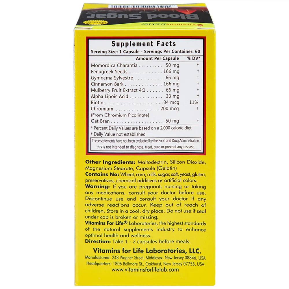 VIÊN UỐNG HỖ TRỢ ỔN ĐỊNH ĐƯỜNG HUYẾT BLOOD SUGAR CONTROL VITAMINS FOR LIFE 60V 11
