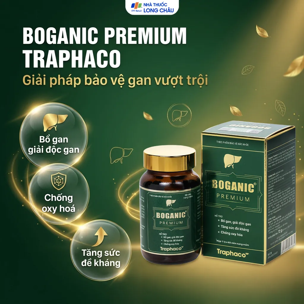 VIÊN UỐNG HỖ TRỢ BỔ GAN, GIẢI ĐỘC GAN BOGANIC PREMIUM TRAPHACO 60V 2
