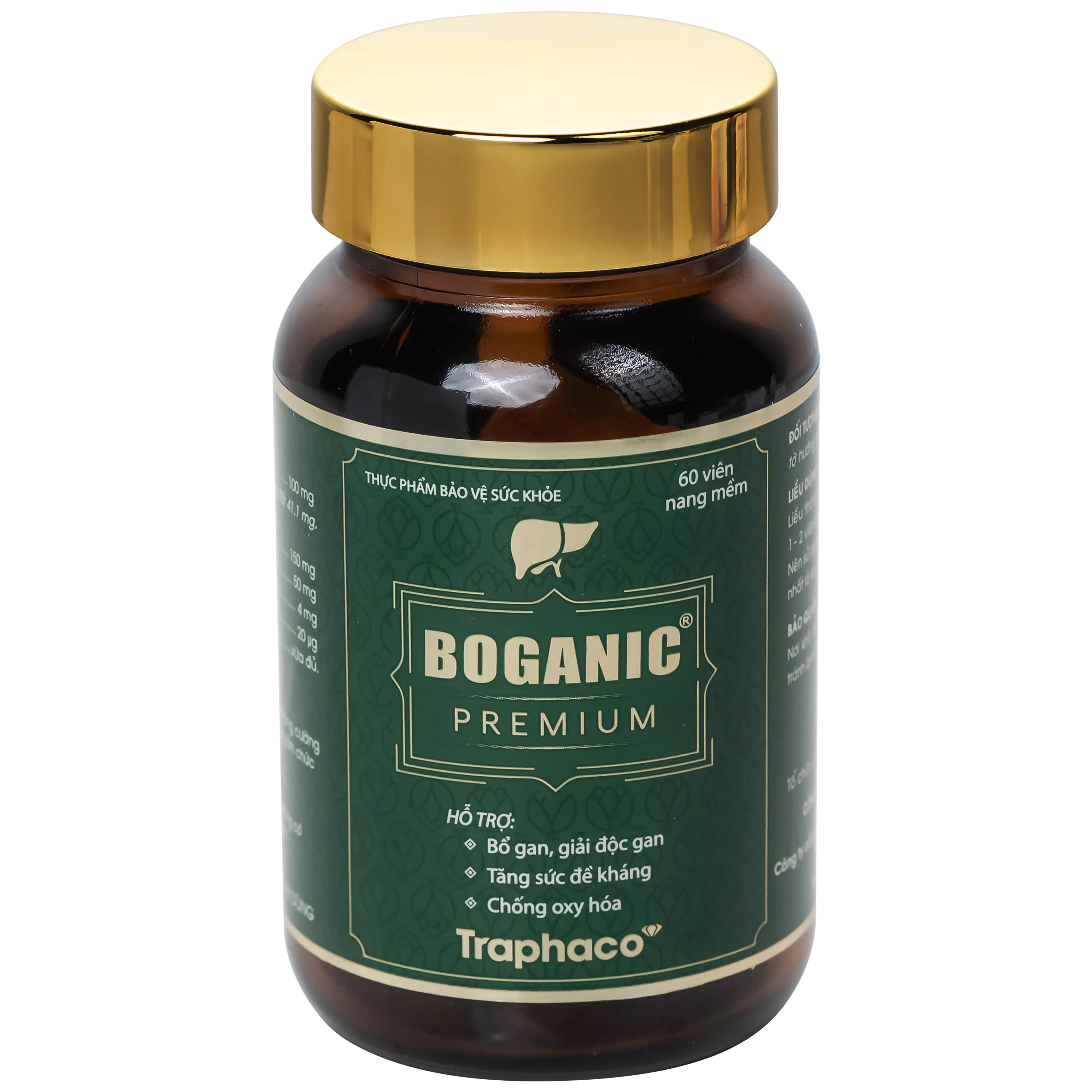 VIÊN UỐNG HỖ TRỢ BỔ GAN, GIẢI ĐỘC GAN BOGANIC PREMIUM TRAPHACO 60V 6