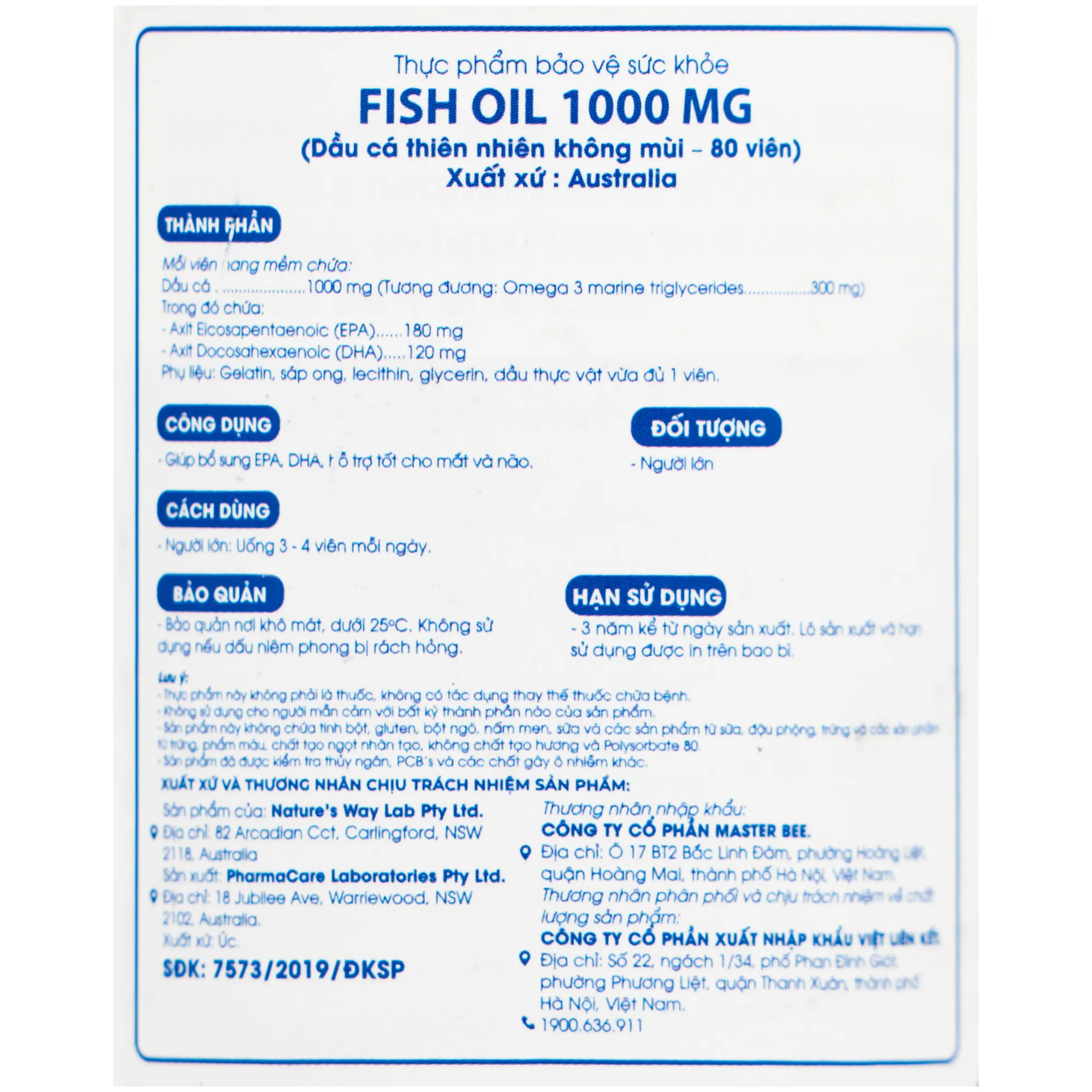 VIÊN UỐNG HỖ TRỢ BỔ NÃO ODOURLESS FISH OIL 1000MG NATURE'S WAY 80V 8