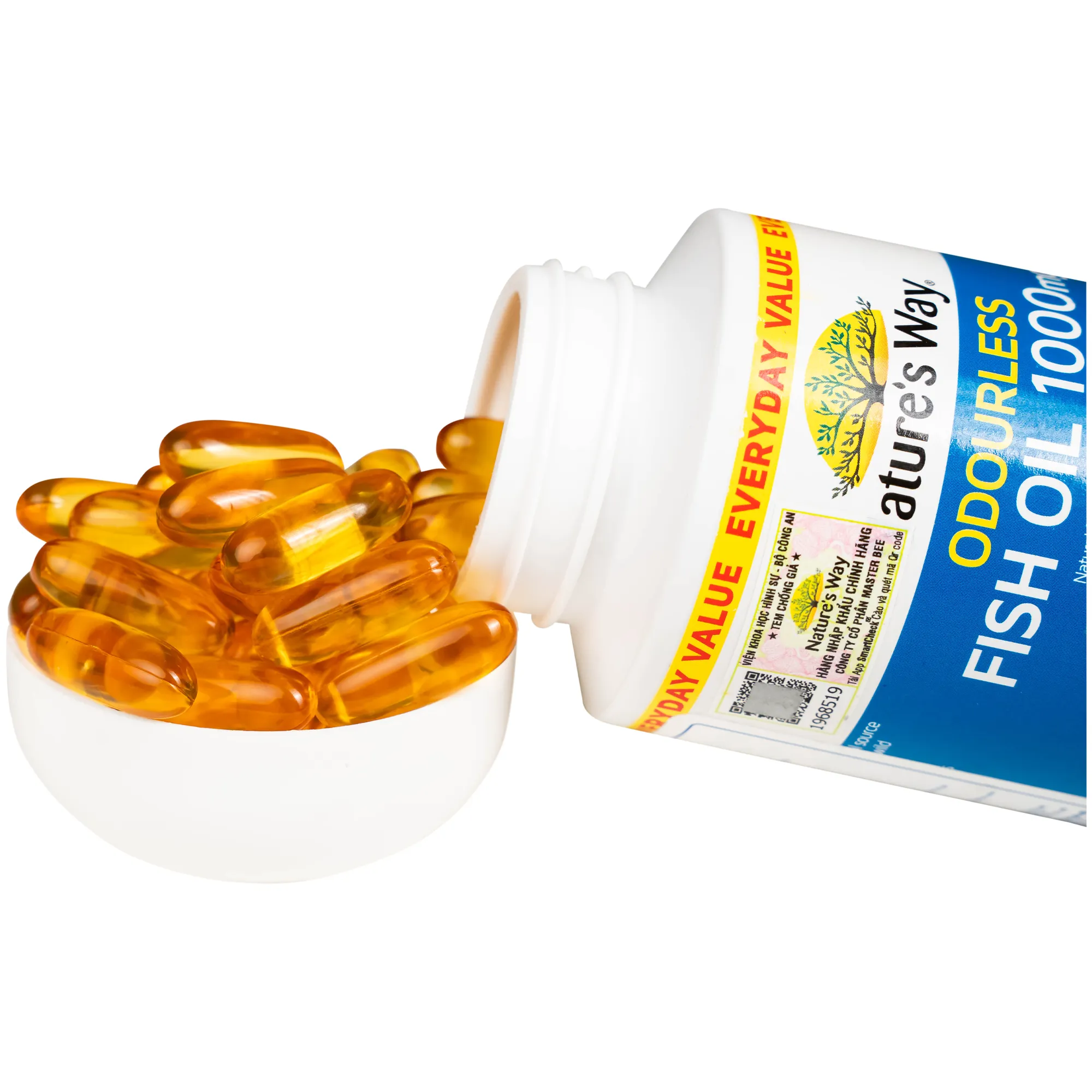 VIÊN UỐNG HỖ TRỢ BỔ NÃO ODOURLESS FISH OIL 1000MG NATURE'S WAY 80V 9
