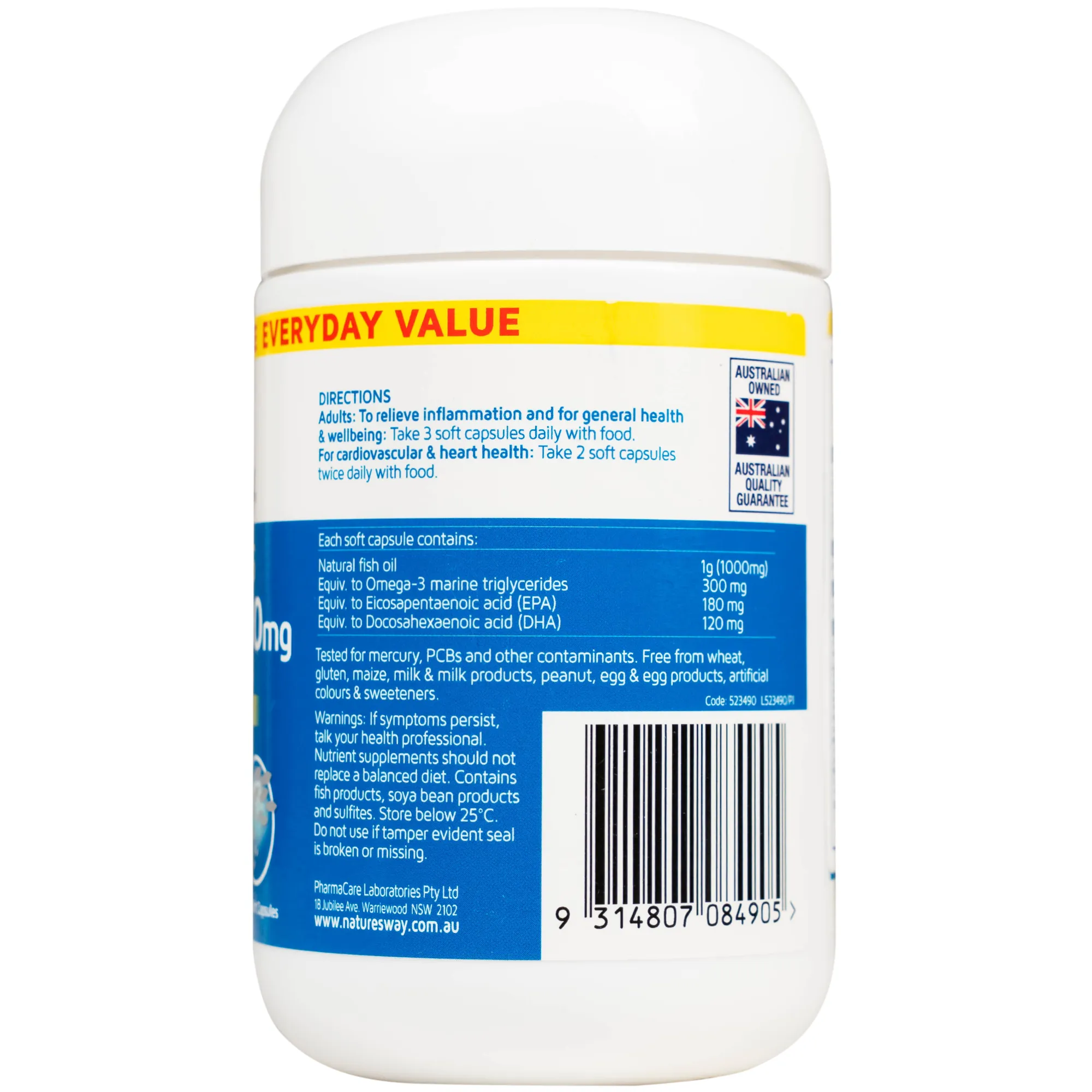 VIÊN UỐNG HỖ TRỢ BỔ NÃO ODOURLESS FISH OIL 1000MG NATURE'S WAY 80V 10