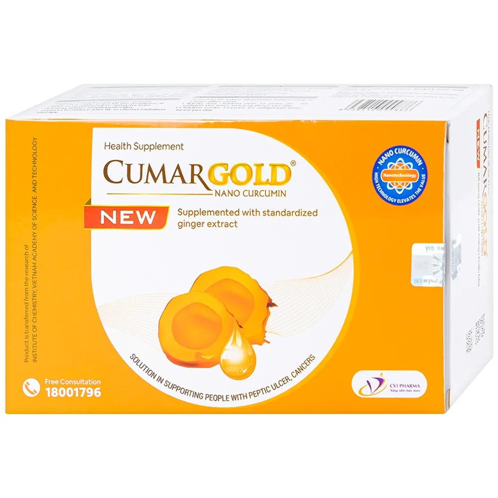 VIÊN UỐNG HỖ TRỢ BẢO VỆ NIÊM MẠC DẠ DÀY CUMARGOLD NANO CURCUMIN NEW CVI 4X10