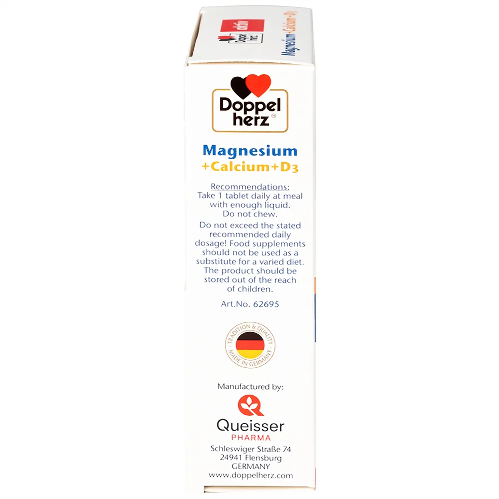 VIÊN UỐNG HỖ TRỢ CƠ XƯƠNG MAGNESIUM + CALCIUM + D3 DOPPELHERZ 3X10 4