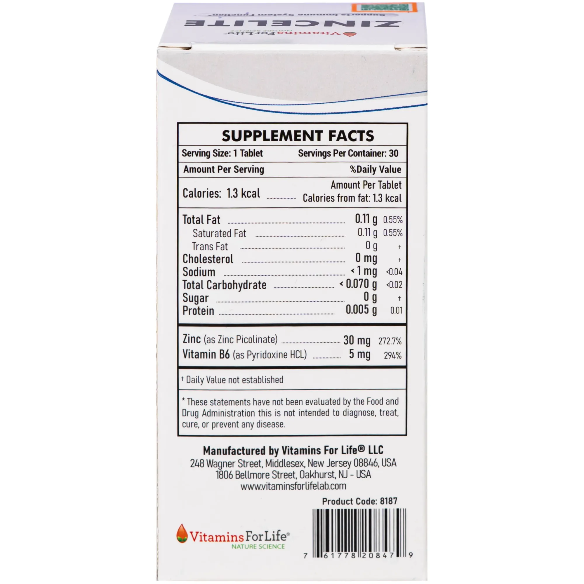 VIÊN UỐNG HỖ TRỢ CẢI THIỆN SỨC ĐỀ KHÁNG CHO CƠ THỂ ZINCELITE VITAMINS FOR LIFE 30V 11