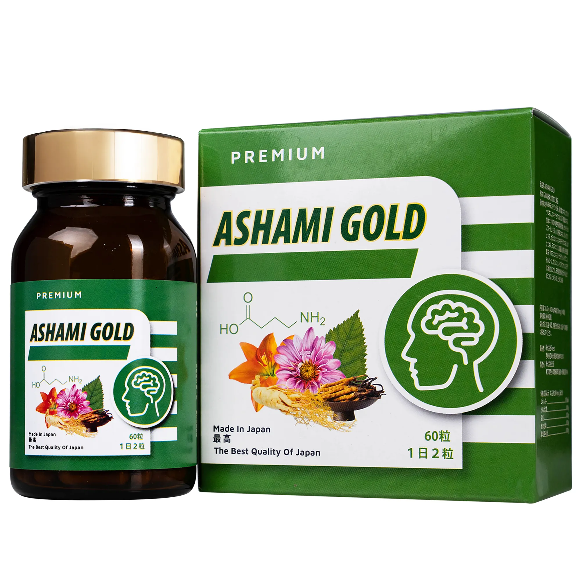 VIÊN UỐNG HỖ TRỢ CẢI THIỆN TÌNH TRẠNG LO ÂU, CẢI THIỆN GIẤC NGỦ ASHAMI GOLD 60V