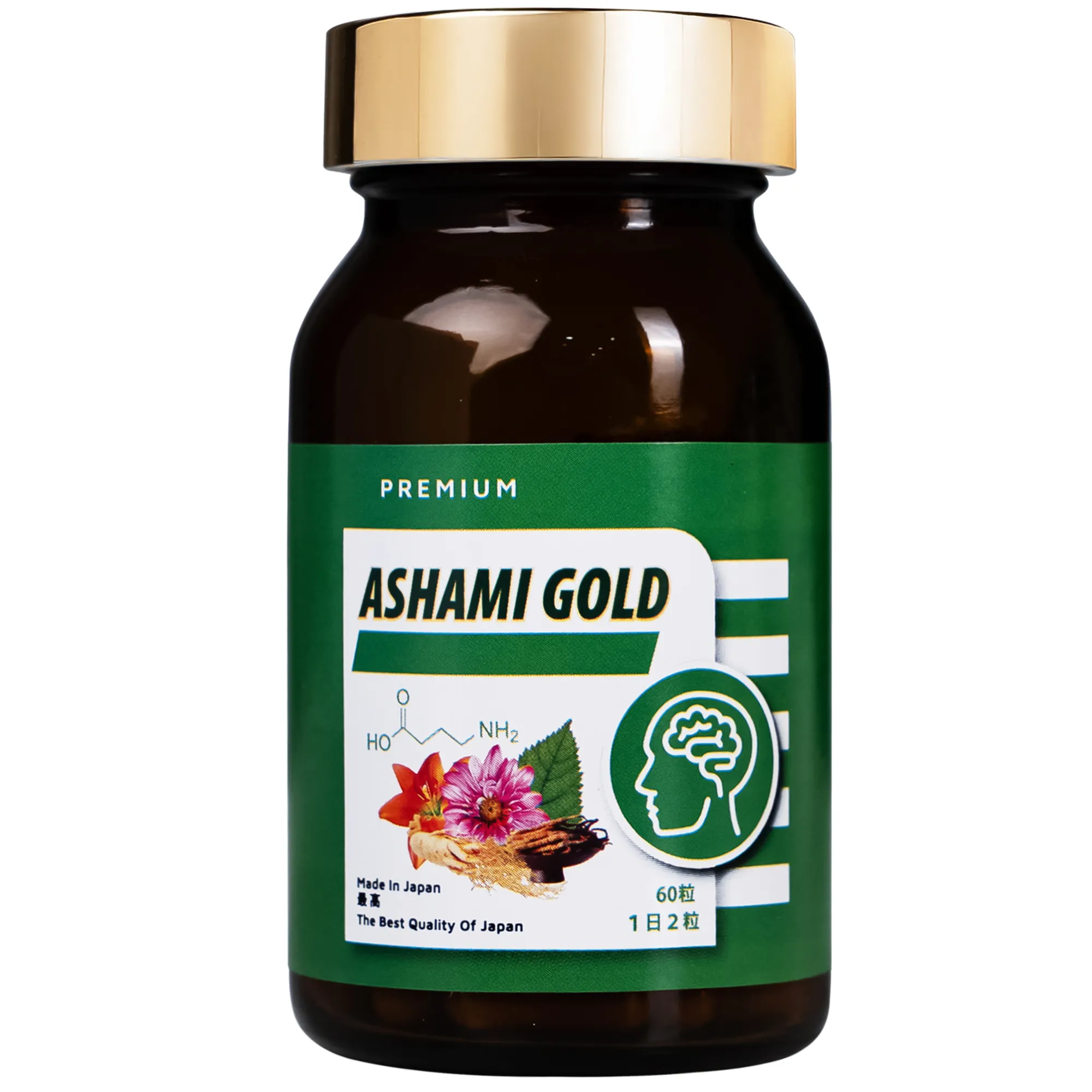 VIÊN UỐNG HỖ TRỢ CẢI THIỆN TÌNH TRẠNG LO ÂU, CẢI THIỆN GIẤC NGỦ ASHAMI GOLD 60V 12