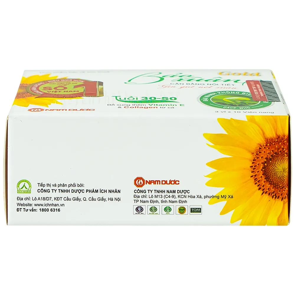 VIÊN UỐNG HỖ TRỢ CÂN BẰNG NỘI TIẾT TỐ NỮ BẢO XUÂN GOLD NAM DƯỢC 3X10 4
