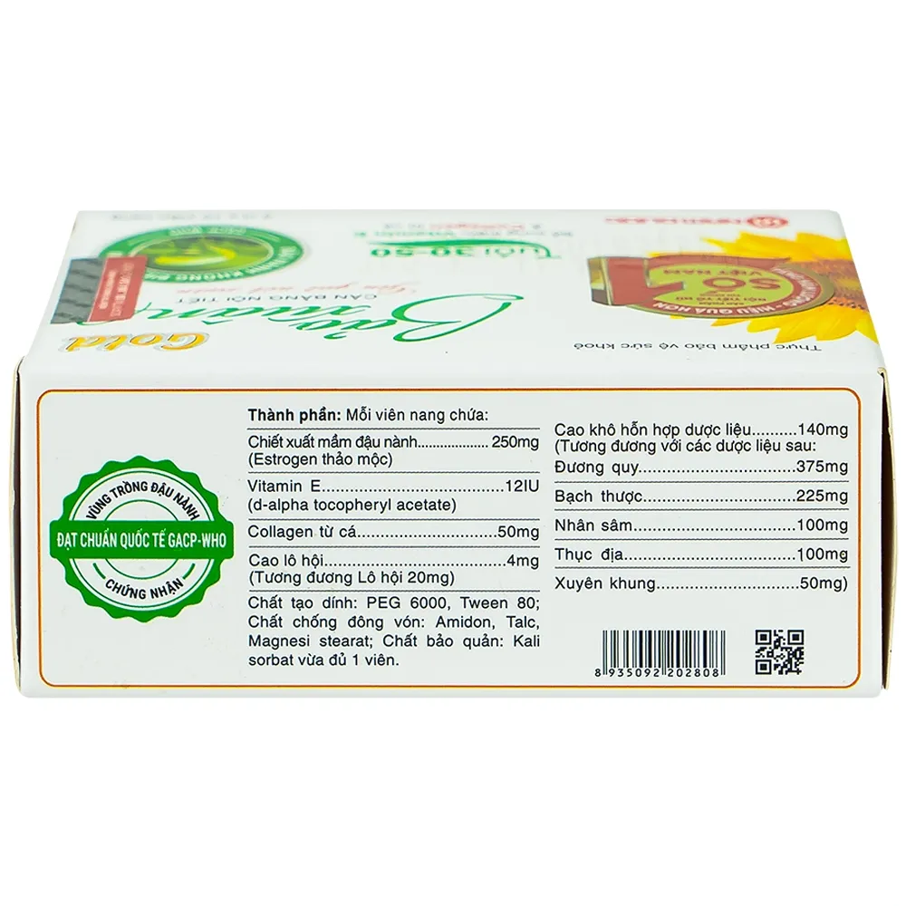 VIÊN UỐNG HỖ TRỢ CÂN BẰNG NỘI TIẾT TỐ NỮ BẢO XUÂN GOLD NAM DƯỢC 3X10 6