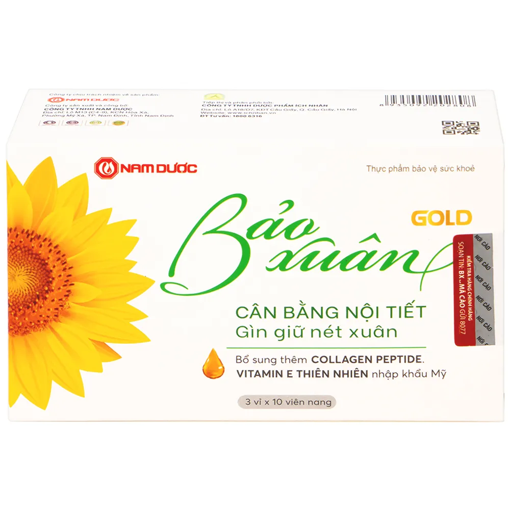 VIÊN UỐNG HỖ TRỢ CÂN BẰNG NỘI TIẾT TỐ NỮ BẢO XUÂN GOLD NAM DƯỢC 3X10 9