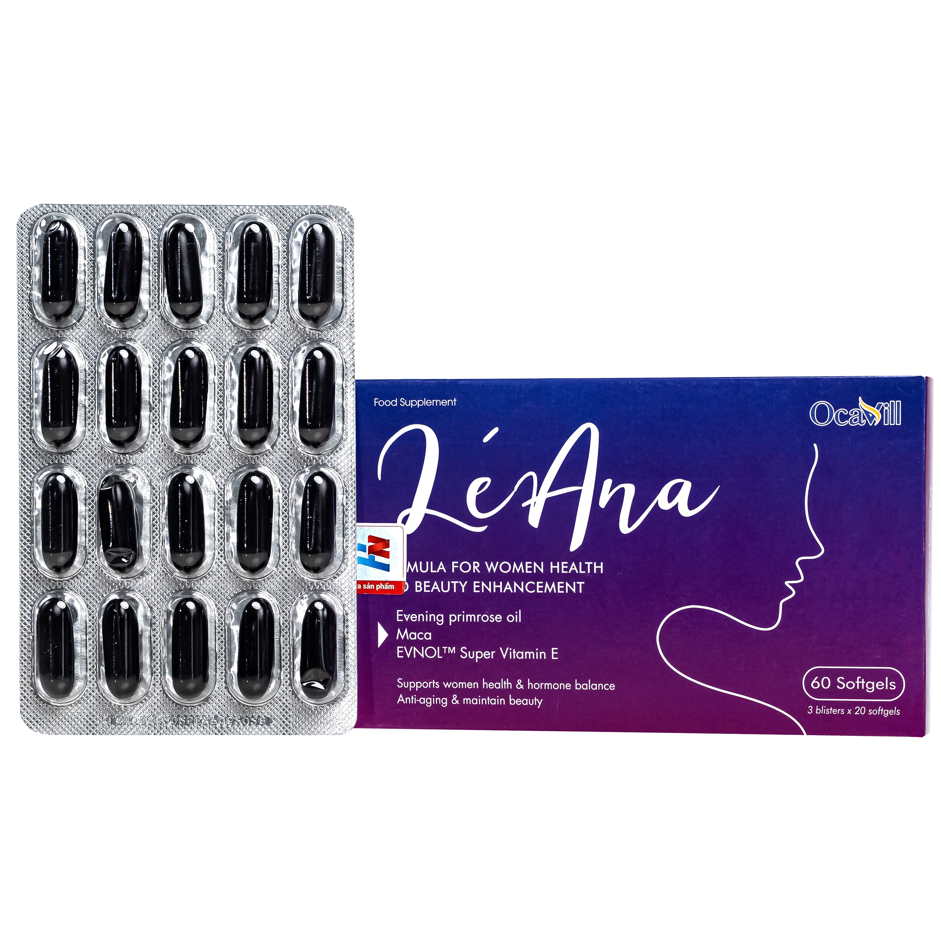 VIÊN UỐNG HỖ TRỢ CÂN BẰNG NỘI TIẾT TỐ, CẢI THIỆN TRIỆU CHỨNG TIỀN MÃN KINH LÉANA OCAVILL 3X20