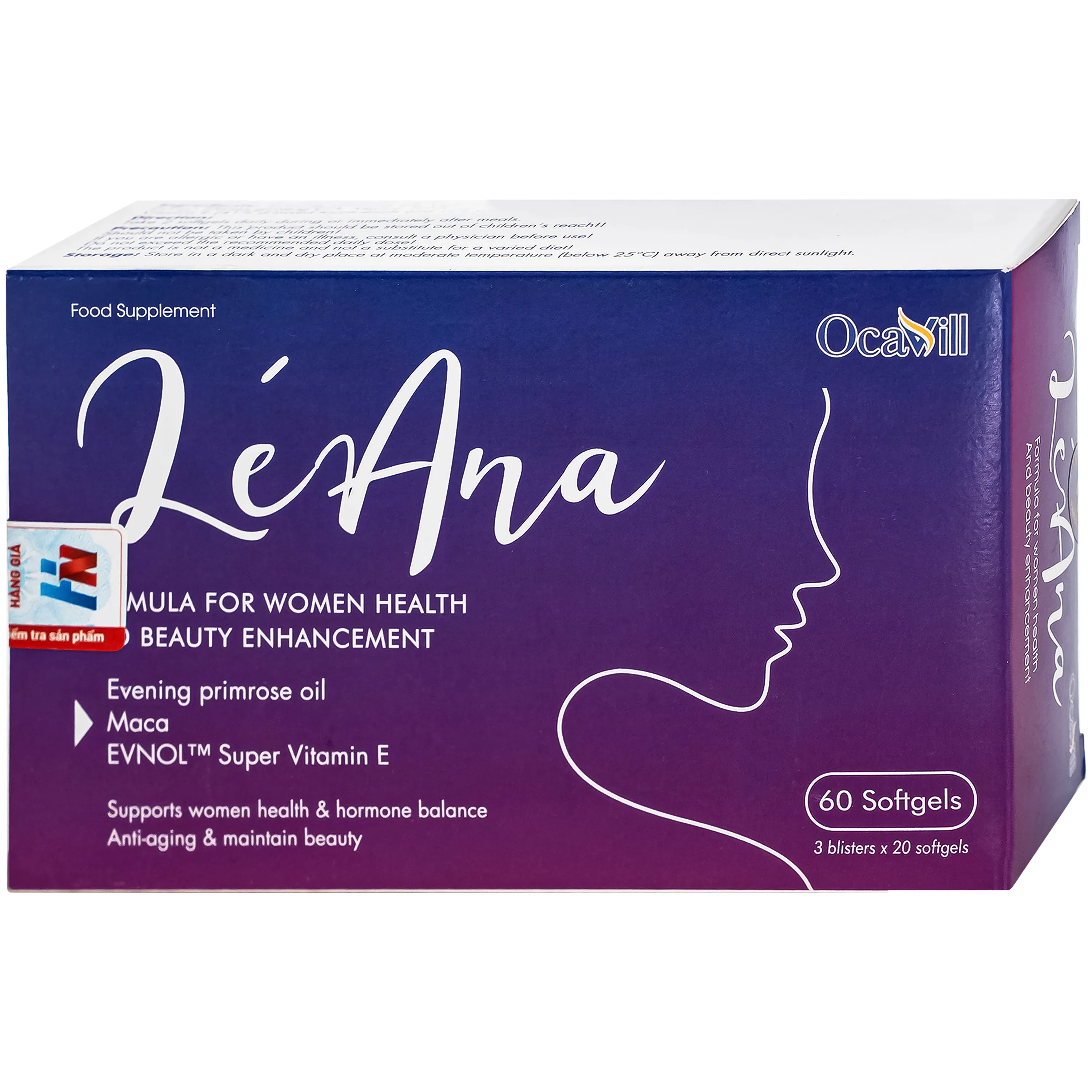 VIÊN UỐNG HỖ TRỢ CÂN BẰNG NỘI TIẾT TỐ, CẢI THIỆN TRIỆU CHỨNG TIỀN MÃN KINH LÉANA OCAVILL 3X20 6