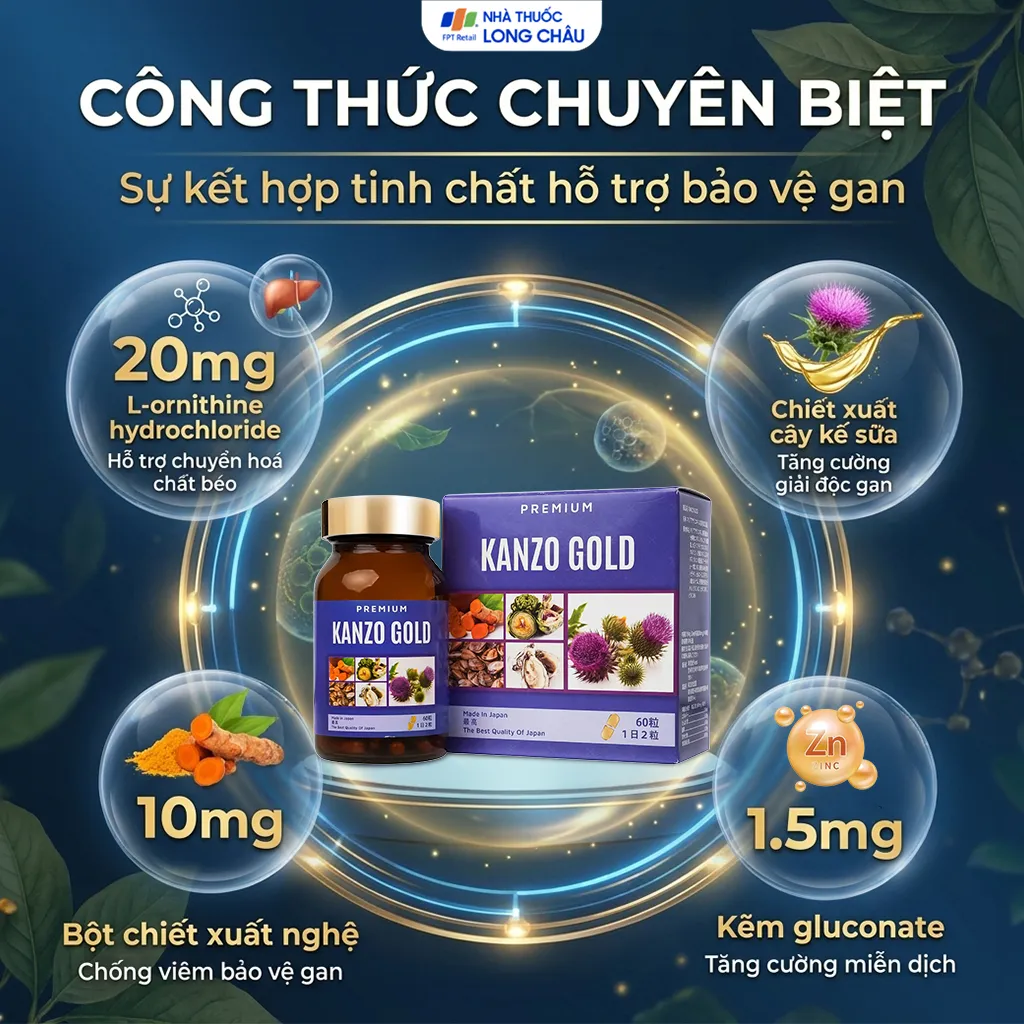 VIÊN UỐNG HỖ TRỢ CHỨC NĂNG GAN KANZO GOLD 60V 4