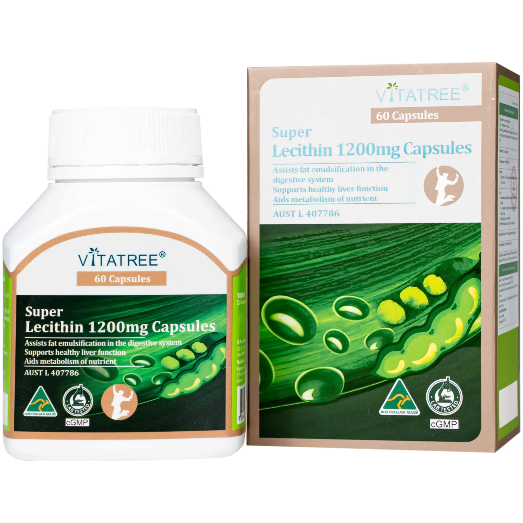 VIÊN UỐNG HỖ TRỢ CHỨC NĂNG GAN VITATREE SUPER LECITHIN 1200MG CAPSULES 60V