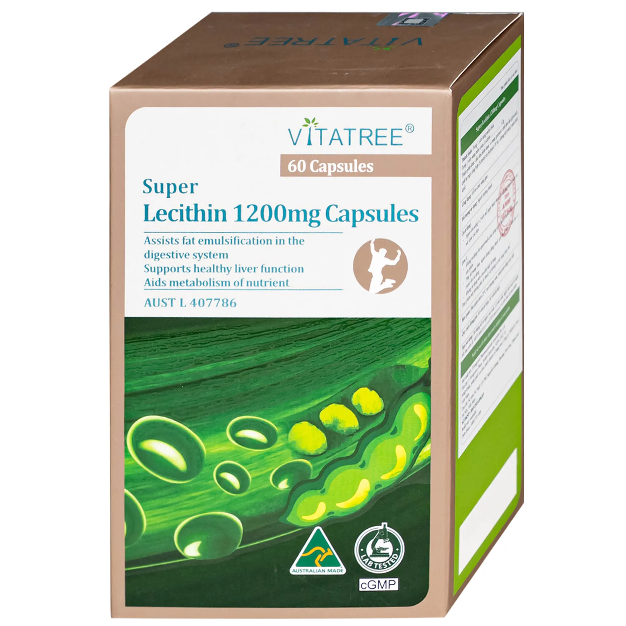 VIÊN UỐNG HỖ TRỢ CHỨC NĂNG GAN VITATREE SUPER LECITHIN 1200MG CAPSULES 60V 6