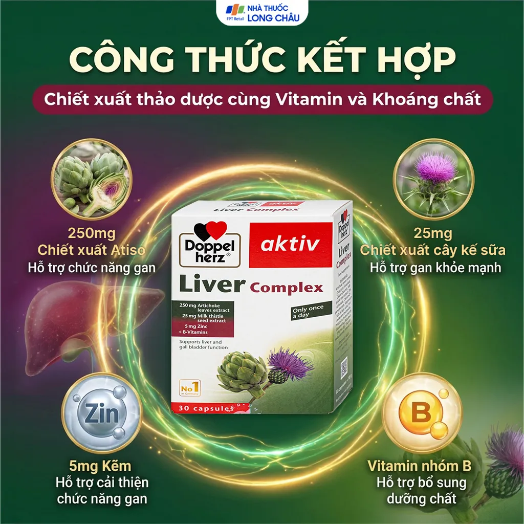 VIÊN UỐNG HỖ TRỢ CHỨC NĂNG GAN LIVER COMPLEXDOPPELHERZ 3X10 3