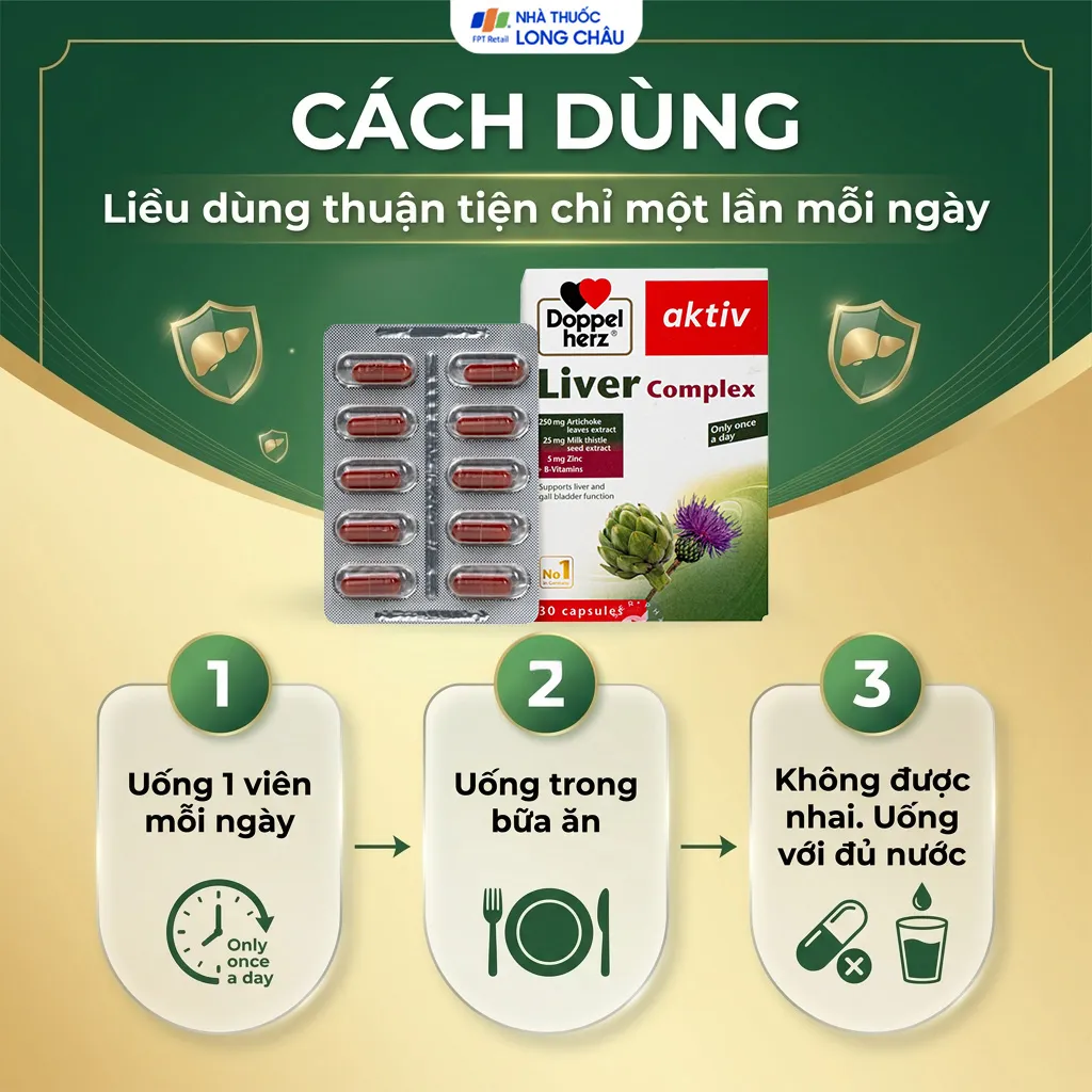 VIÊN UỐNG HỖ TRỢ CHỨC NĂNG GAN LIVER COMPLEXDOPPELHERZ 3X10 5