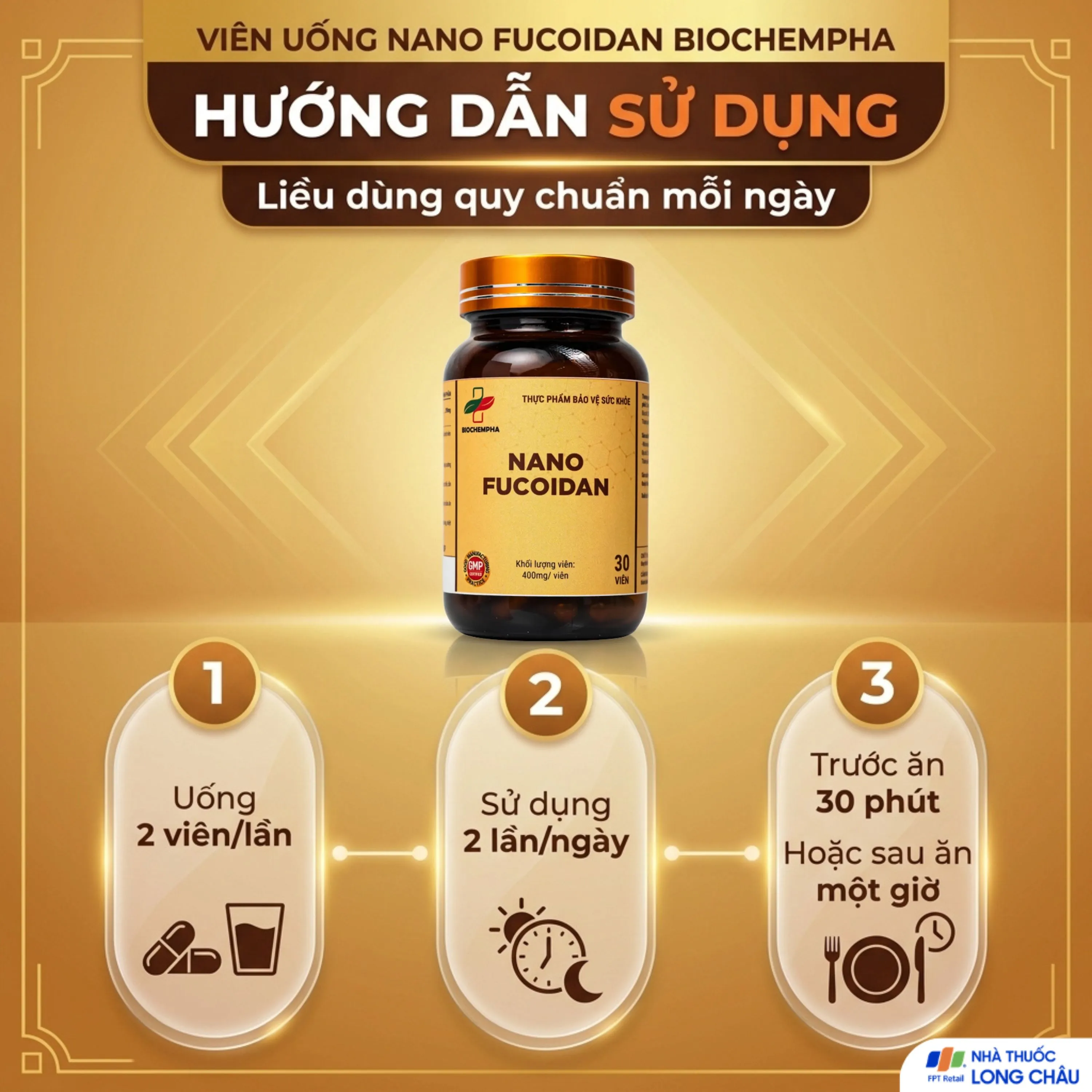 VIÊN UỐNG HỖ TRỢ CHỐNG OXY HÓA, HẠN CHẾ GỐC TỰ DO, TĂNG CƯỜNG SỨC KHỎE NANO FUCOIDAN BIOCHEMPHA 30V 5