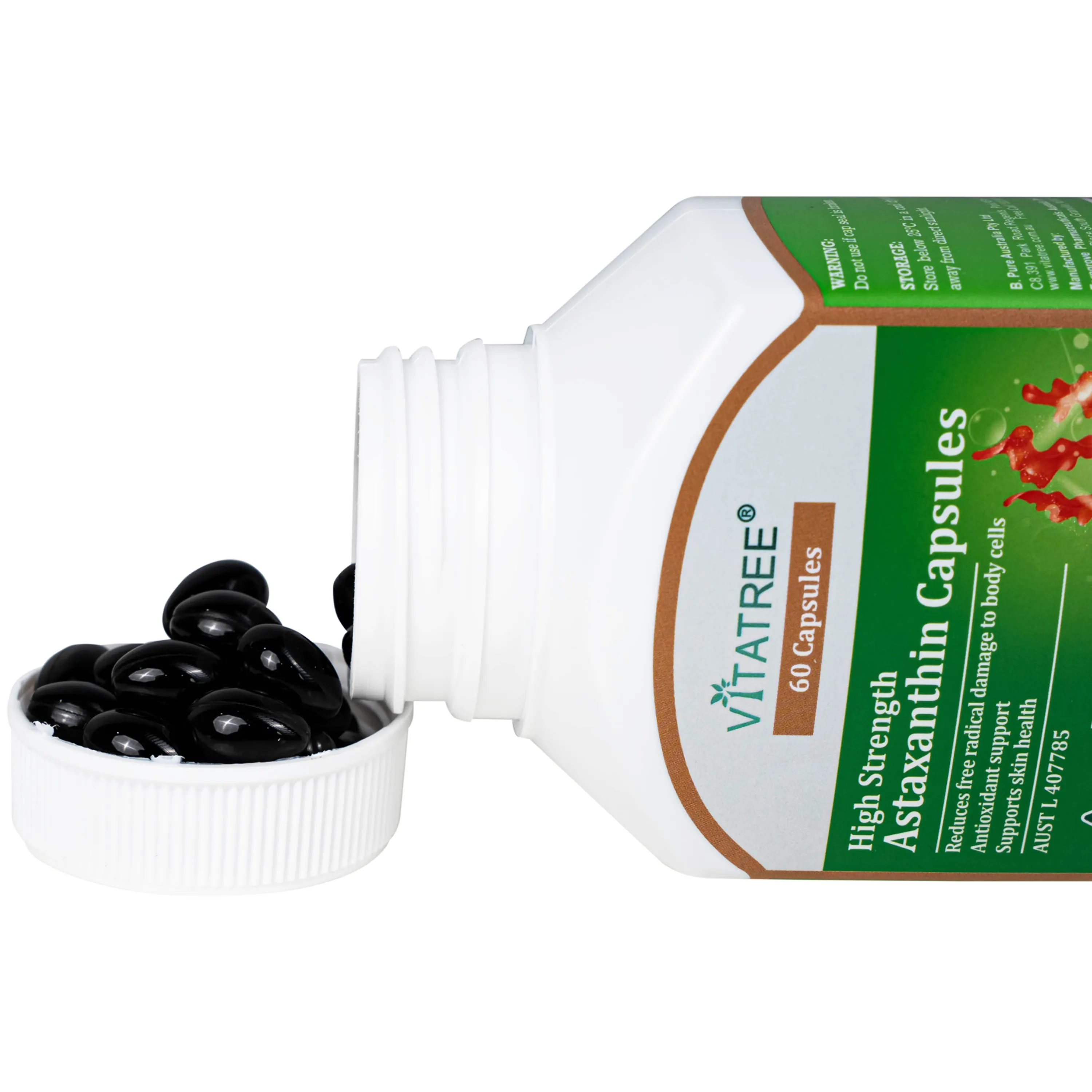 VIÊN UỐNG HỖ TRỢ CHỐNG OXY HOÁ, ĐẸP DA, TĂNG CƯỜNG SỨC ĐỀ KHÁNG VITATREE HIGH STRENGTH ASTAXANTHIN 60V 11