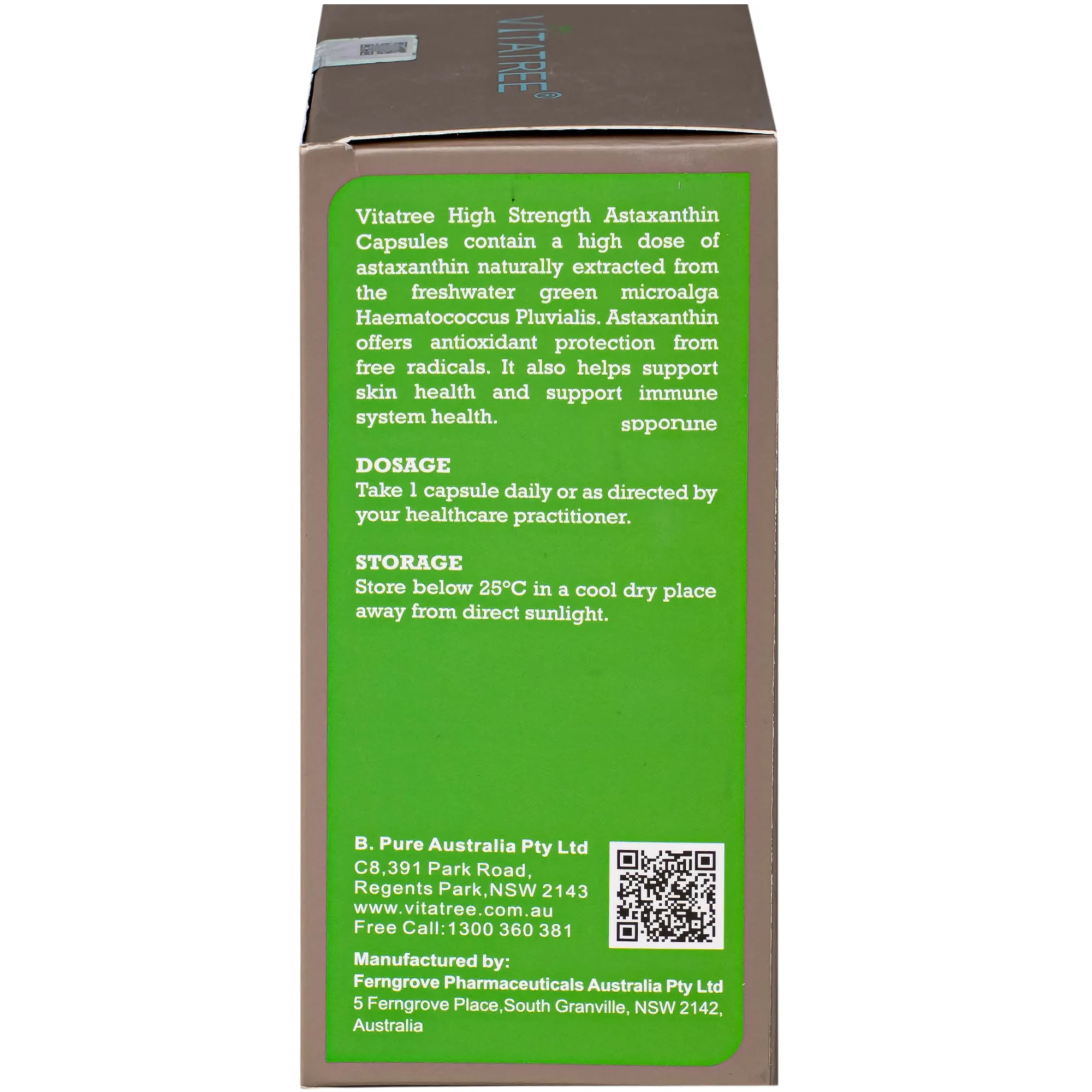 VIÊN UỐNG HỖ TRỢ CHỐNG OXY HOÁ, ĐẸP DA, TĂNG CƯỜNG SỨC ĐỀ KHÁNG VITATREE HIGH STRENGTH ASTAXANTHIN 60V 10
