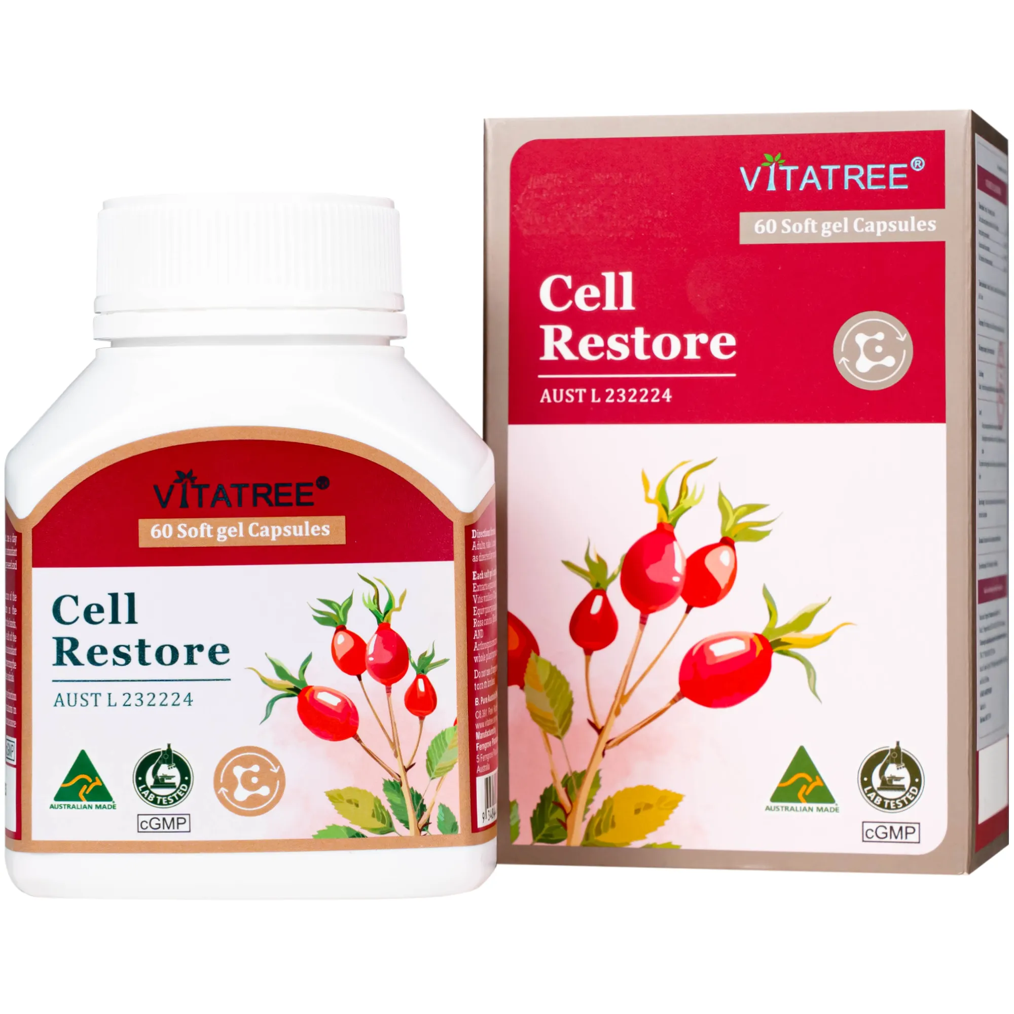 VIÊN UỐNG HỖ TRỢ CHỐNG OXY HOÁ, HỖ TRỢ DUY TRÌ SỨC KHOẺ, TỐT CHO MẮT VITATREE CELL RESTORE 60V