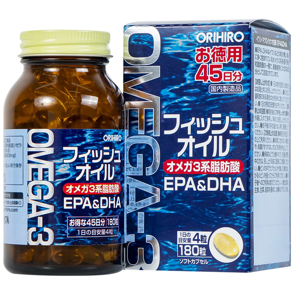 VIÊN UỐNG HỖ TRỢ CHO NÃO BỘ VÀ THỊ LỰC ORIHIRO FISH OIL 180V