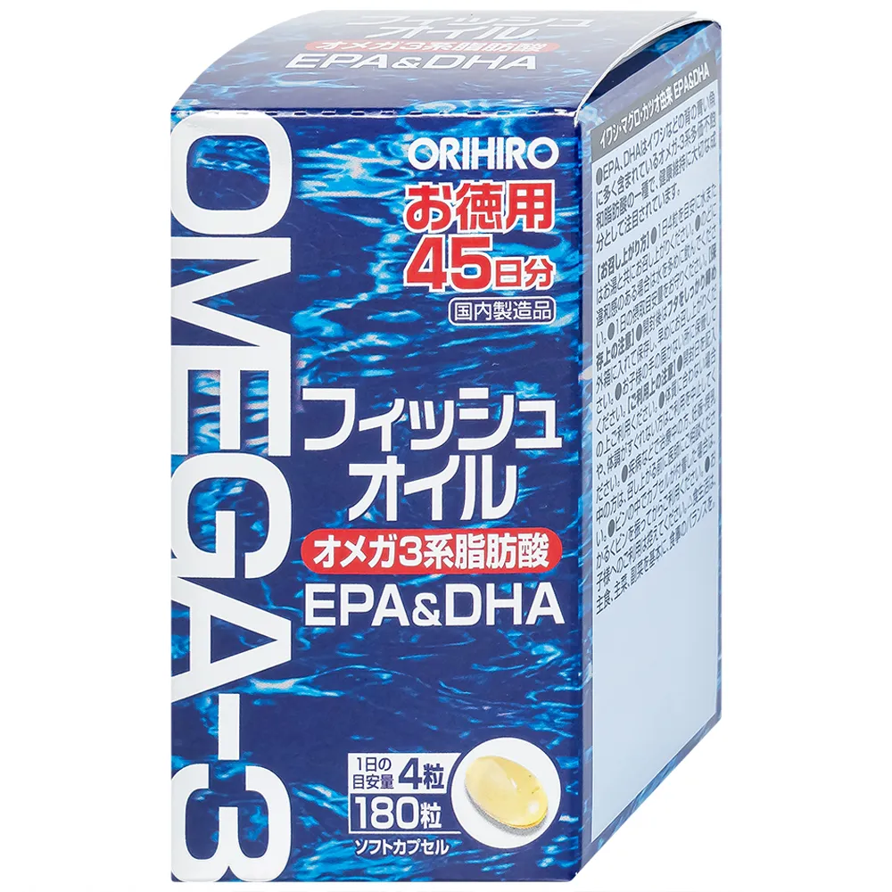 VIÊN UỐNG HỖ TRỢ CHO NÃO BỘ VÀ THỊ LỰC ORIHIRO FISH OIL 180V 3