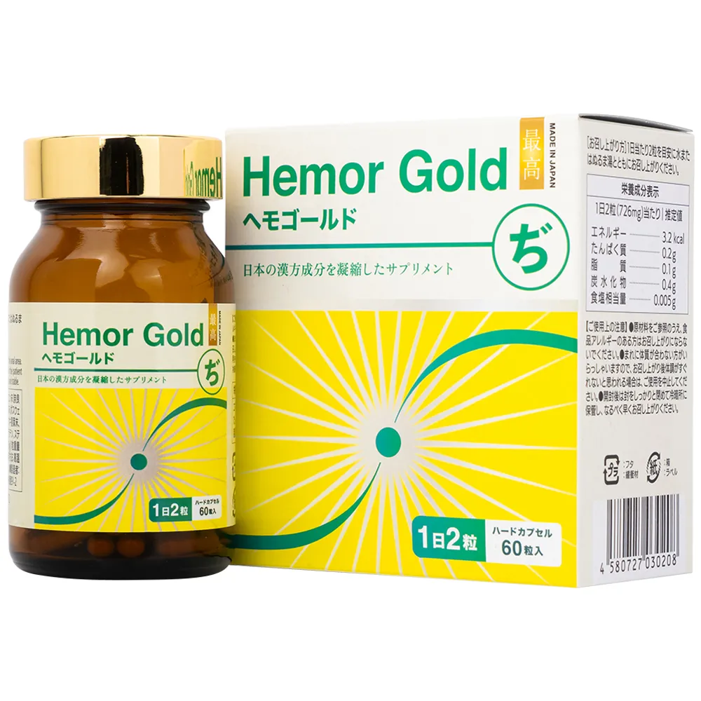 VIÊN UỐNG HỖ TRỢ CHO NGƯỜI BỊ TRĨ HEMOR GOLD JPANWELL 60V