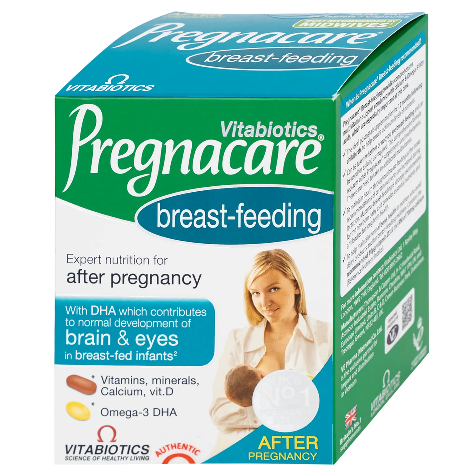 VIÊN UỐNG HỖ TRỢ CHO PHỤ NỮ CHO CON BÚ PREGNACARE BREAST-FEEDING VITABIOTICS 84V