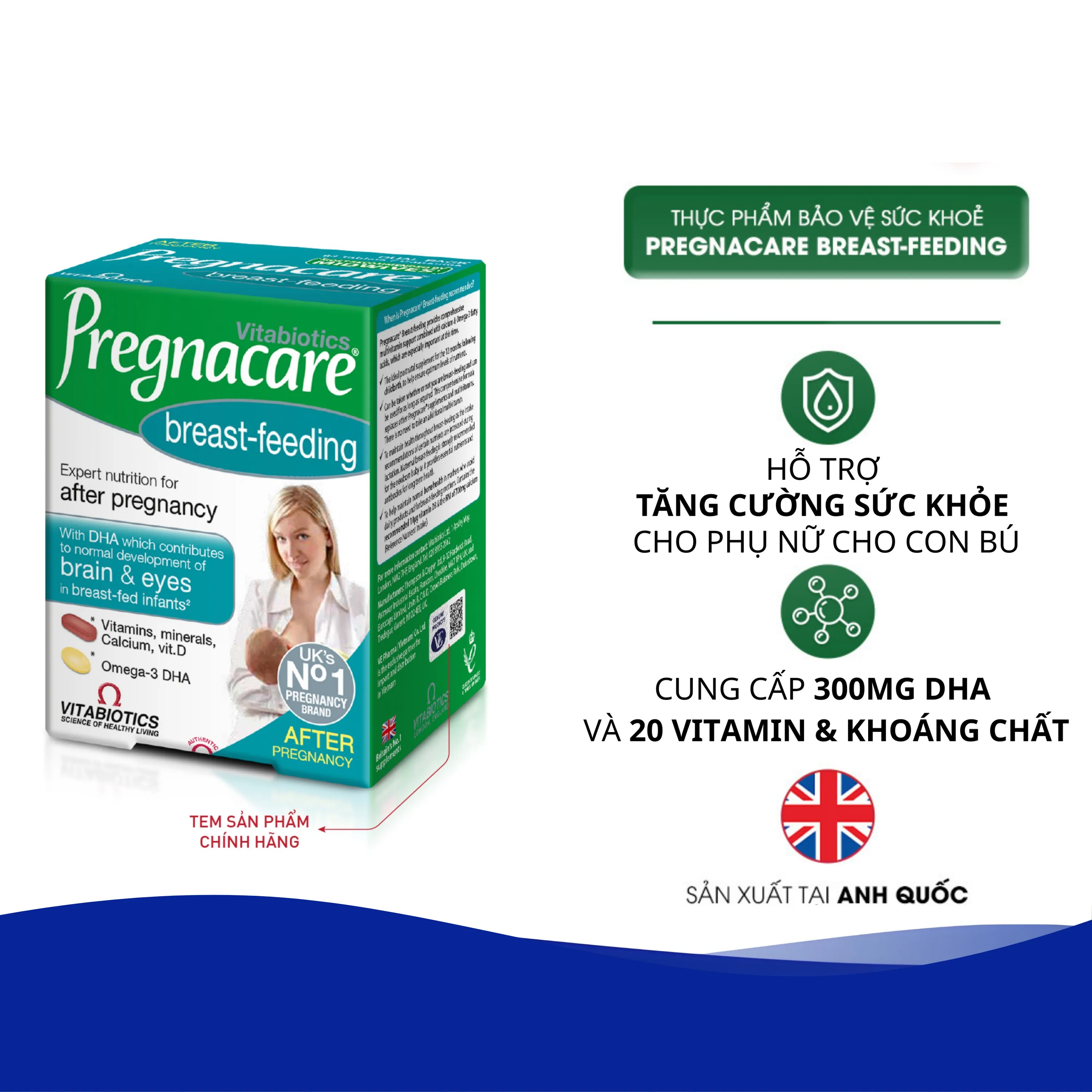 VIÊN UỐNG HỖ TRỢ CHO PHỤ NỮ CHO CON BÚ PREGNACARE BREAST-FEEDING VITABIOTICS 84V 3