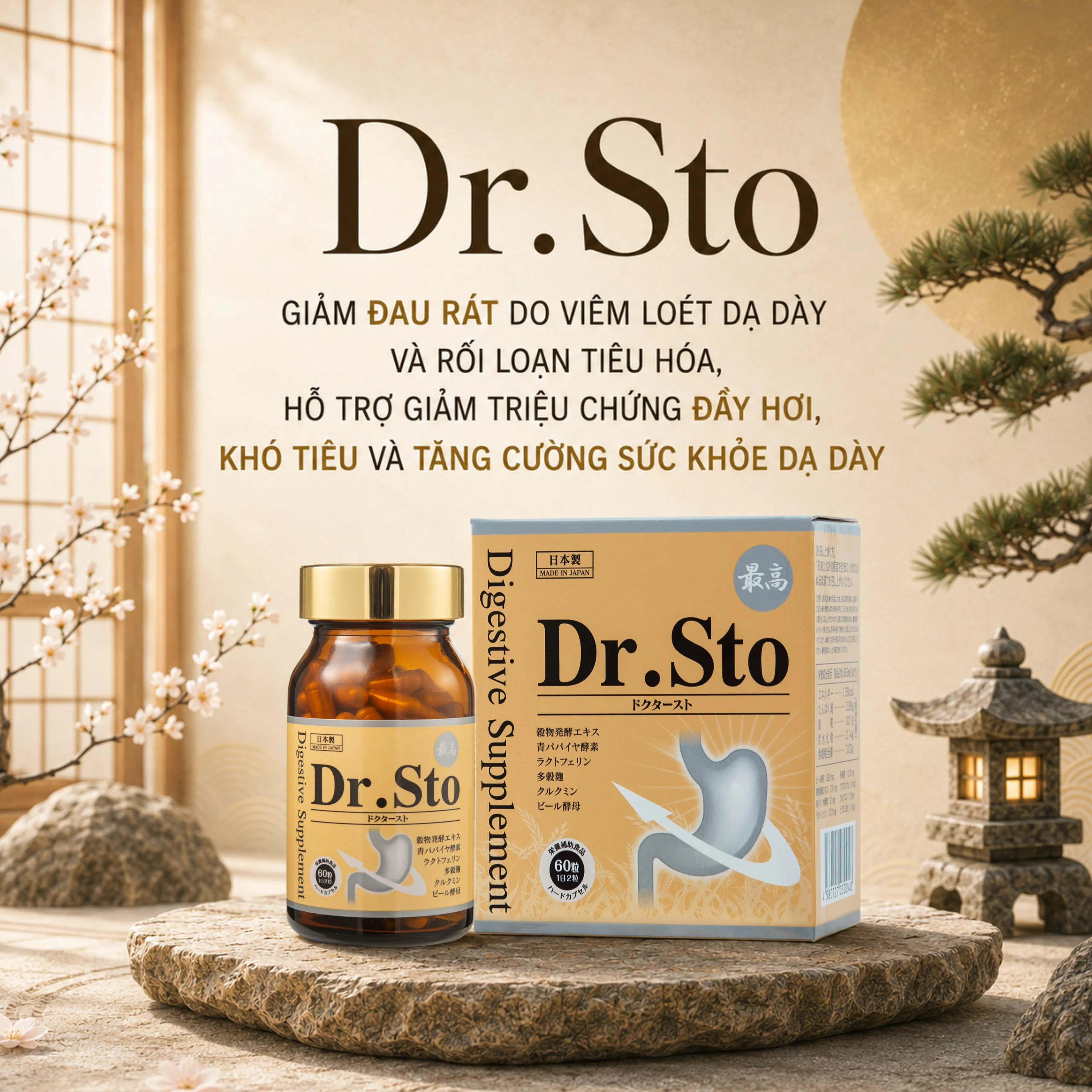VIÊN UỐNG HỖ TRỢ DẠ DÀY DR. STO JPANWELL 60V 2