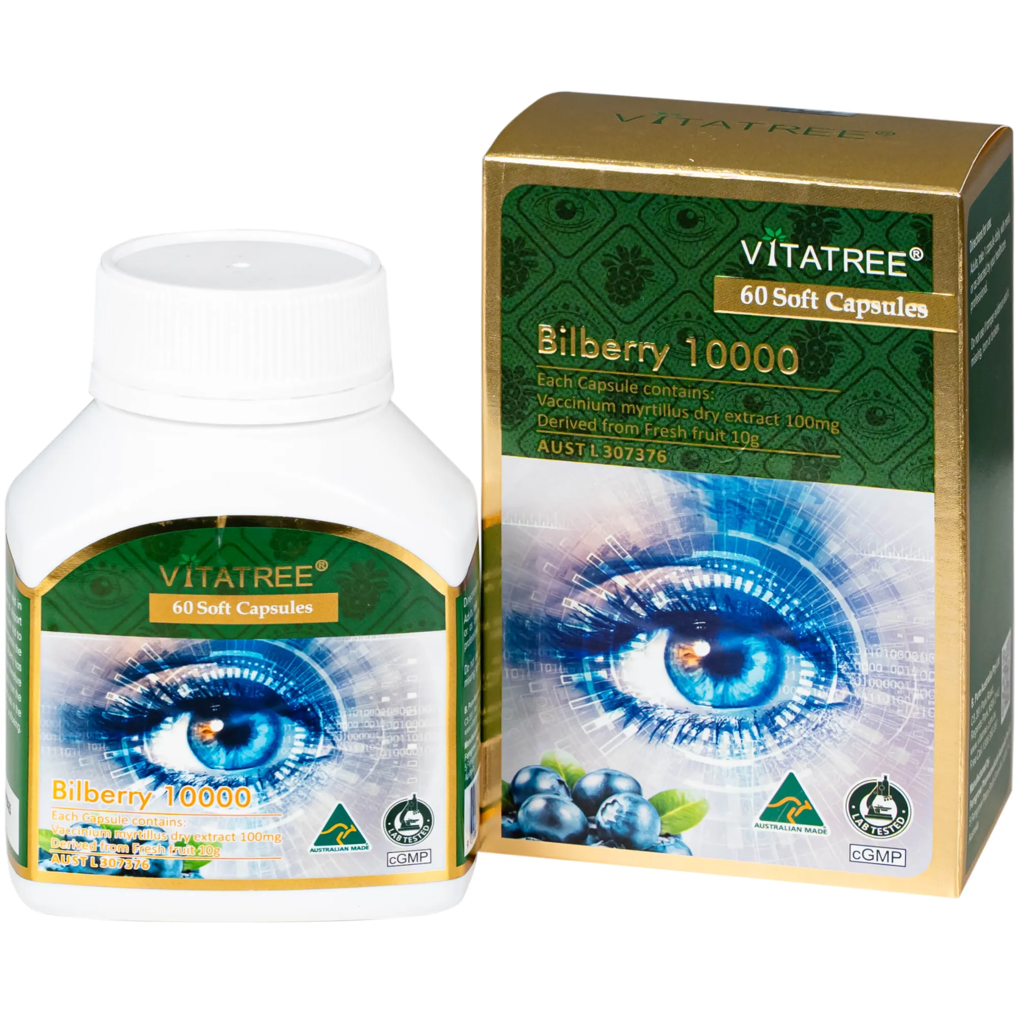 VIÊN UỐNG HỖ TRỢ DUY TRÌ SỨC KHOẺ CỦA MẮT VÀ TĂNG CƯỜNG THỊ LỰC VITATREE BILBERRY 10000 60V
