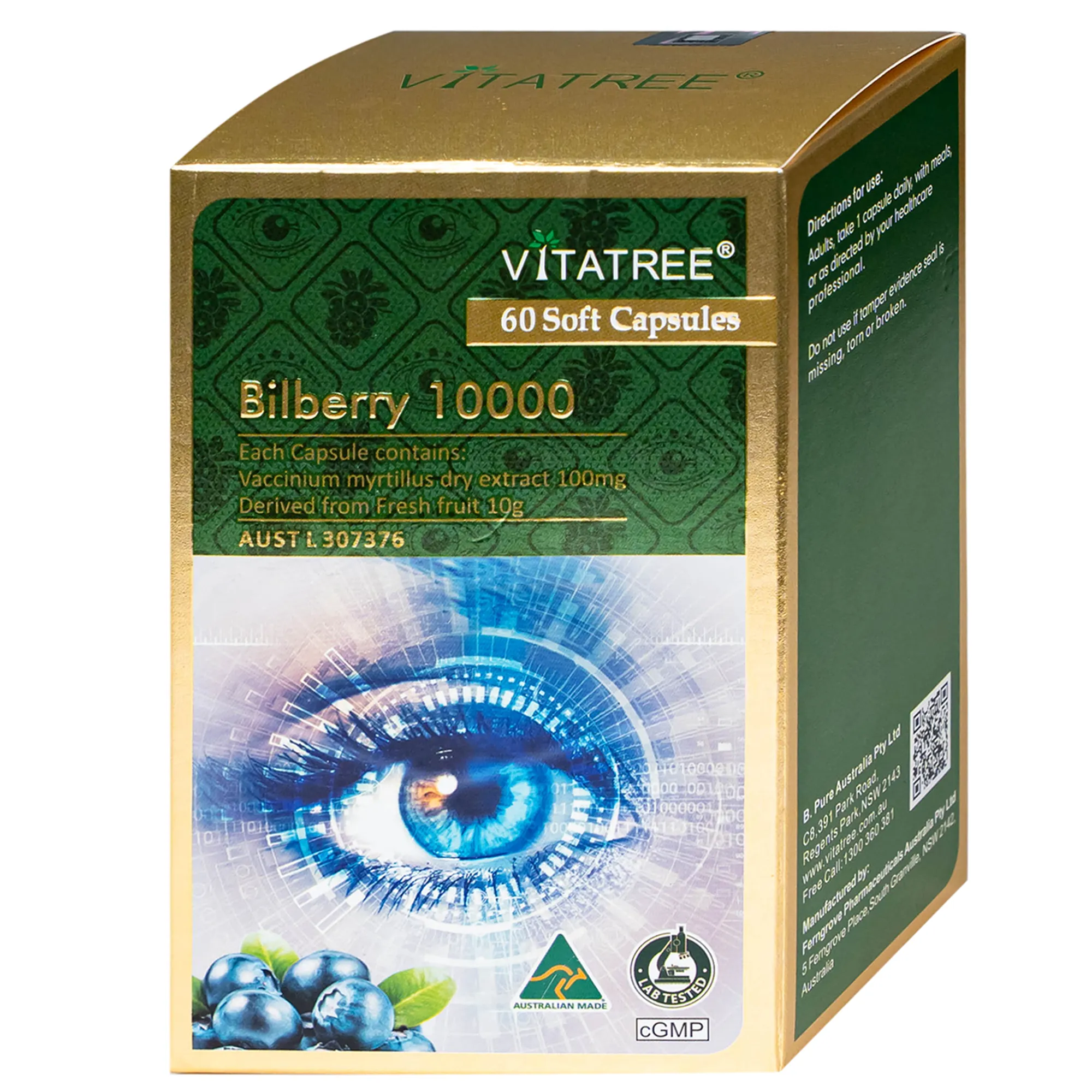 VIÊN UỐNG HỖ TRỢ DUY TRÌ SỨC KHOẺ CỦA MẮT VÀ TĂNG CƯỜNG THỊ LỰC VITATREE BILBERRY 10000 60V 7