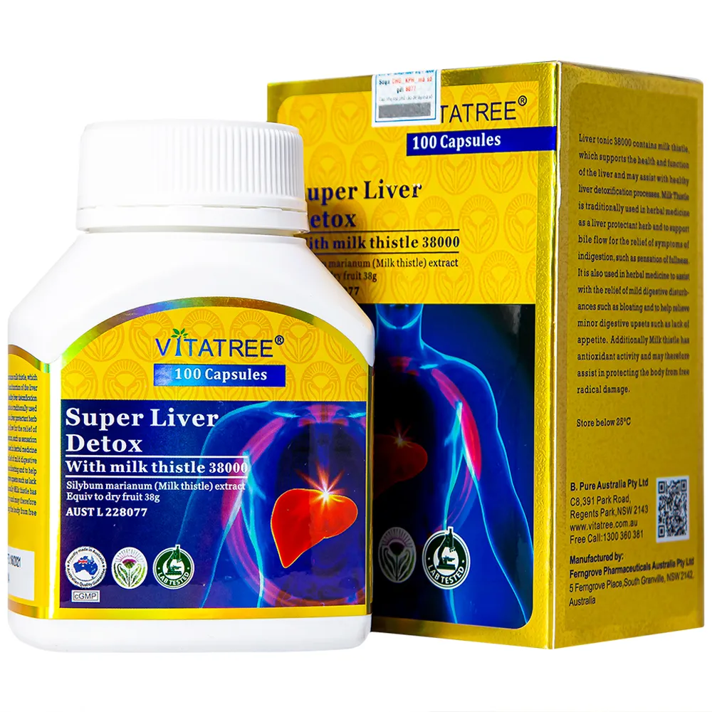 VIÊN UỐNG HỖ TRỢ GIẢI ĐỘC GAN VITATREE SUPER LIVER DETOX 100V
