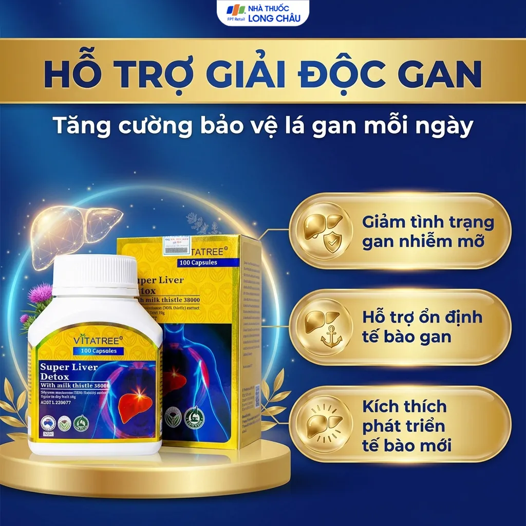VIÊN UỐNG HỖ TRỢ GIẢI ĐỘC GAN VITATREE SUPER LIVER DETOX 100V 4