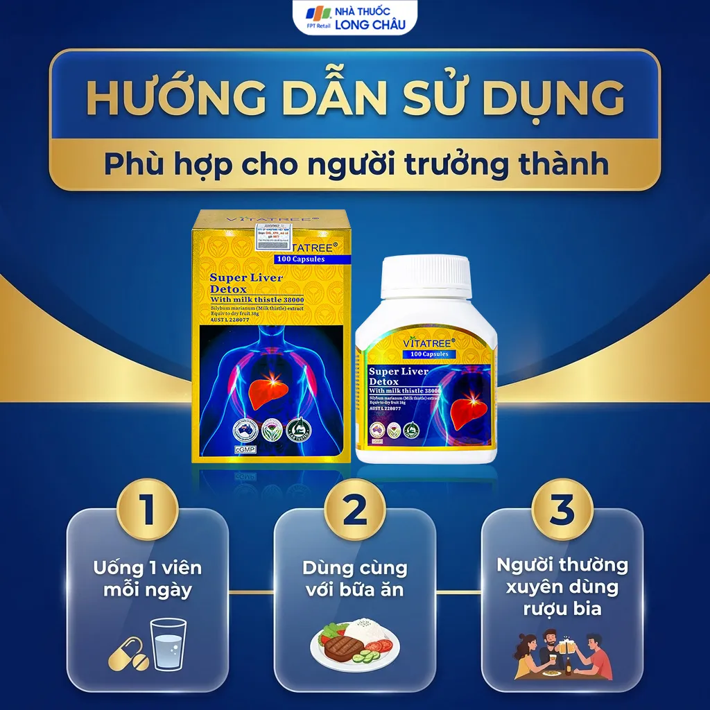VIÊN UỐNG HỖ TRỢ GIẢI ĐỘC GAN VITATREE SUPER LIVER DETOX 100V 5