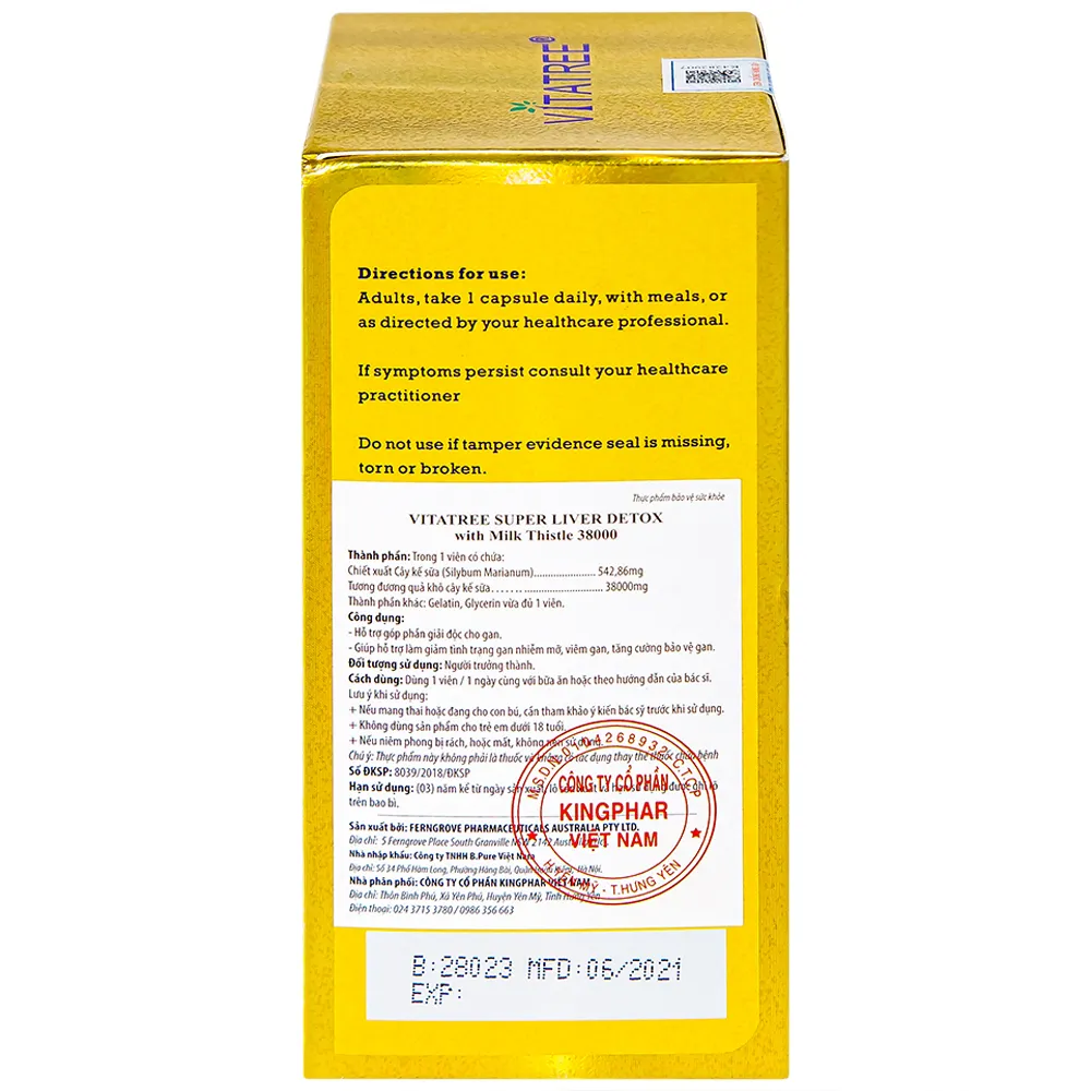 VIÊN UỐNG HỖ TRỢ GIẢI ĐỘC GAN VITATREE SUPER LIVER DETOX 100V 7