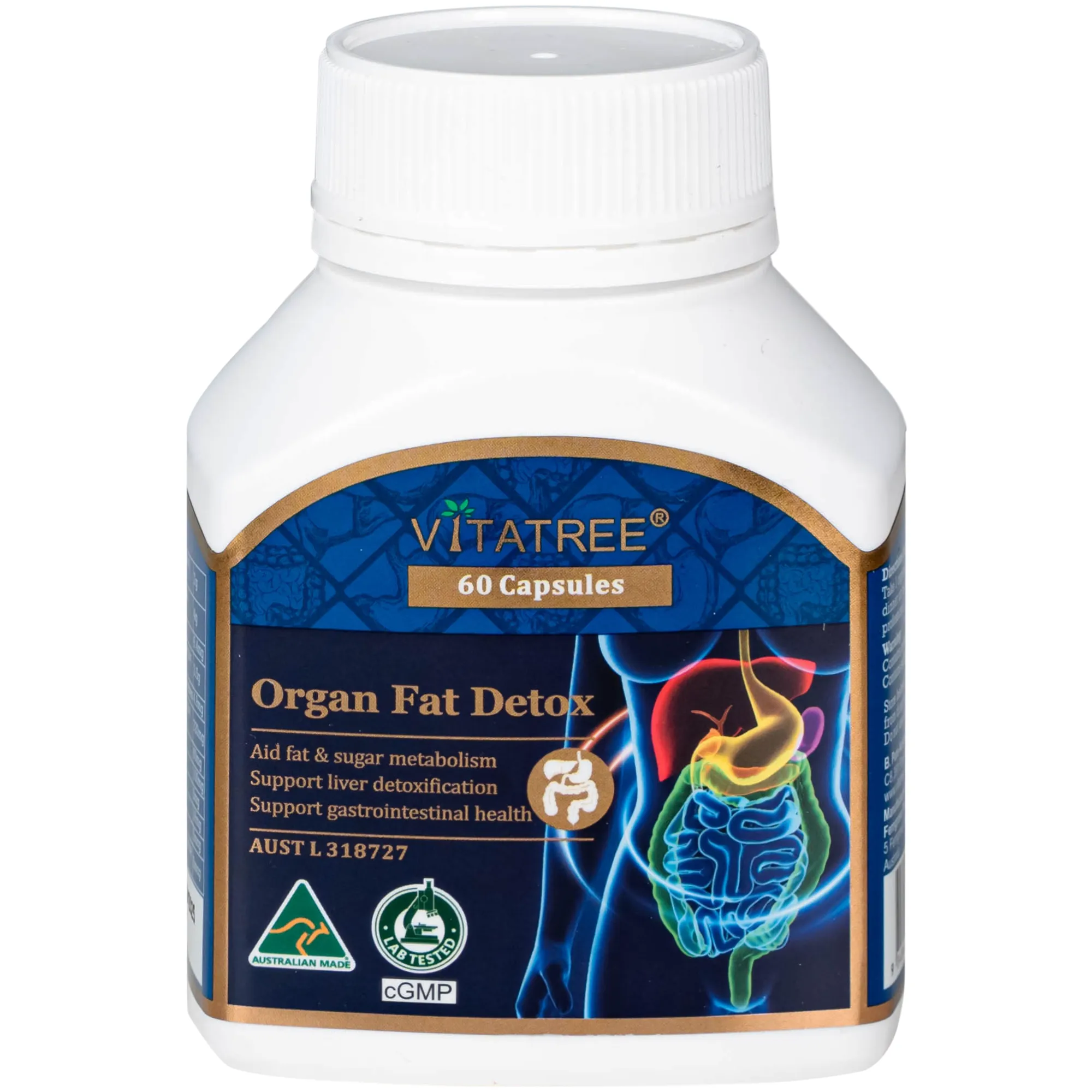 VIÊN UỐNG HỖ TRỢ GIẢI ĐỘC GAN, TĂNG CƯỜNG CHUYỂN HOÁ CHẤT BÉO, GIÚP GIẢM MỠ MÁU VITATREE ORGAN FAT DETOX 60V 9