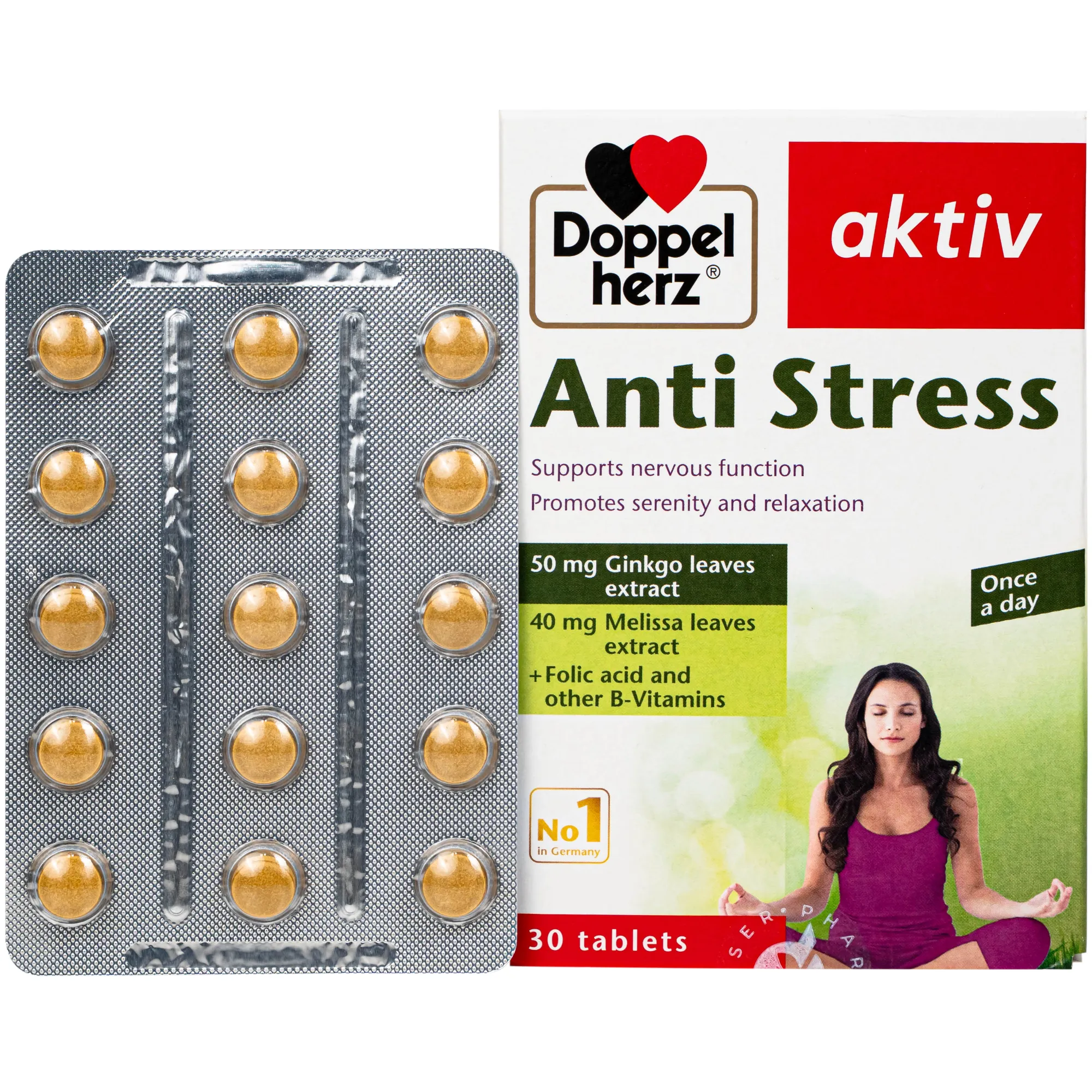 VIÊN UỐNG HỖ TRỢ GIẢM CĂNG THẲNG ANTI STRESS DOPPELHERZ 2X15