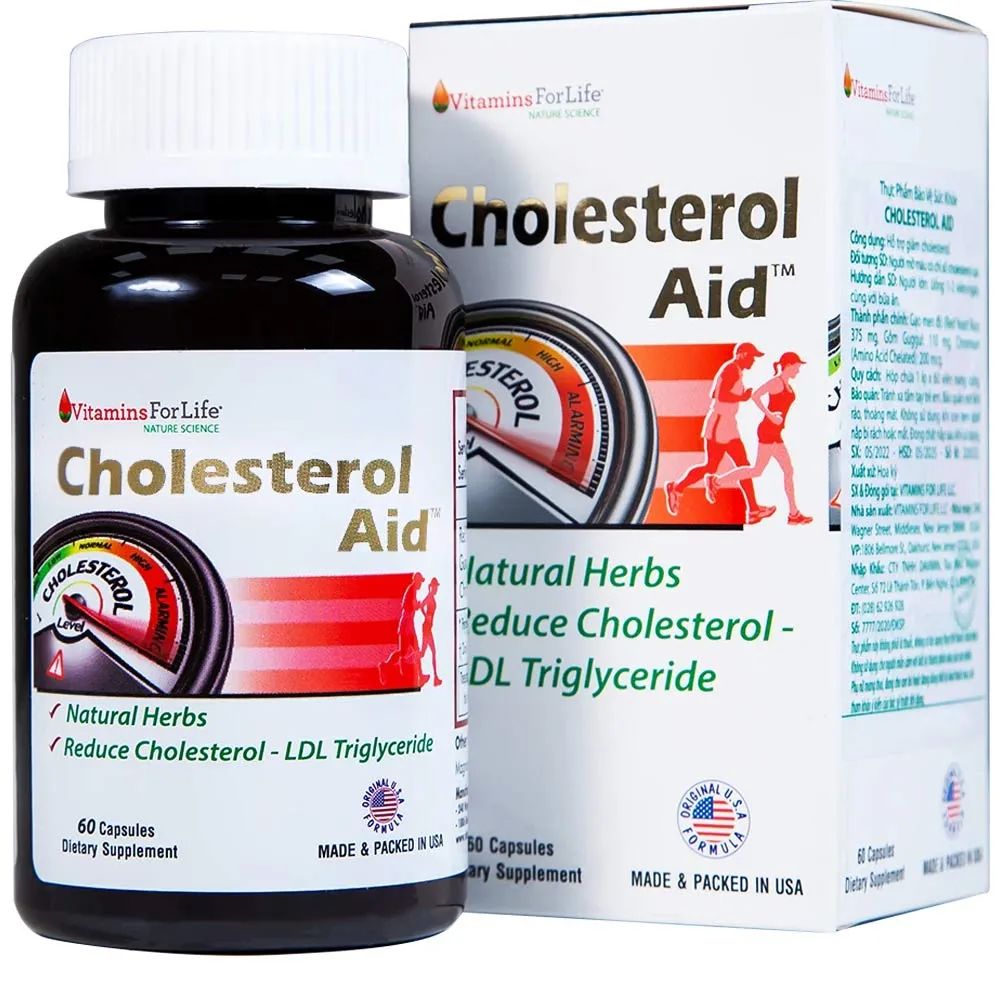VIÊN UỐNG HỖ TRỢ GIẢM CHOLESTEROL CHO NGƯỜI BỊ MỠ MÁU-CHOLESTEROL AID VITAMINS FOR LIFE 60V