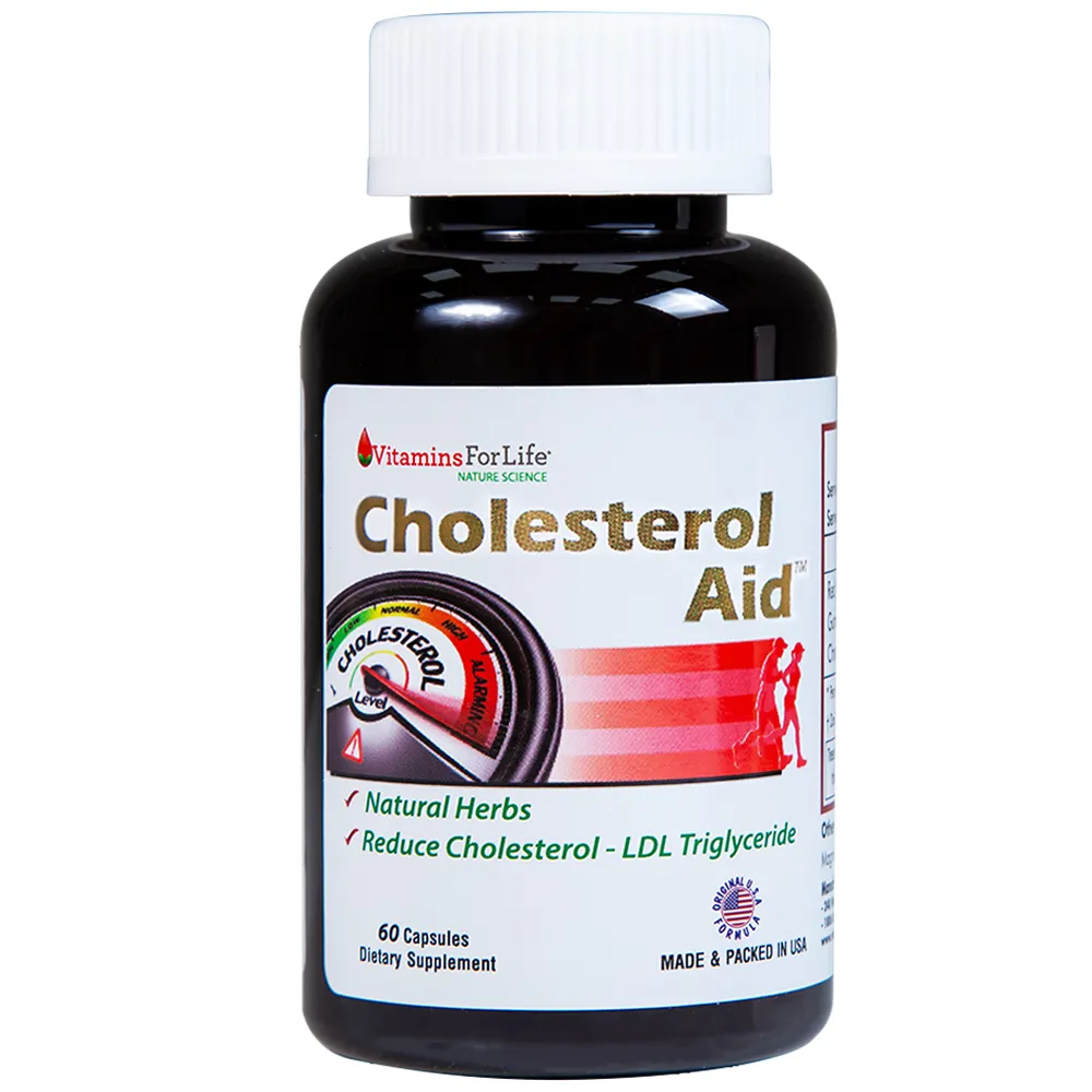 VIÊN UỐNG HỖ TRỢ GIẢM CHOLESTEROL CHO NGƯỜI BỊ MỠ MÁU-CHOLESTEROL AID VITAMINS FOR LIFE 60V 8