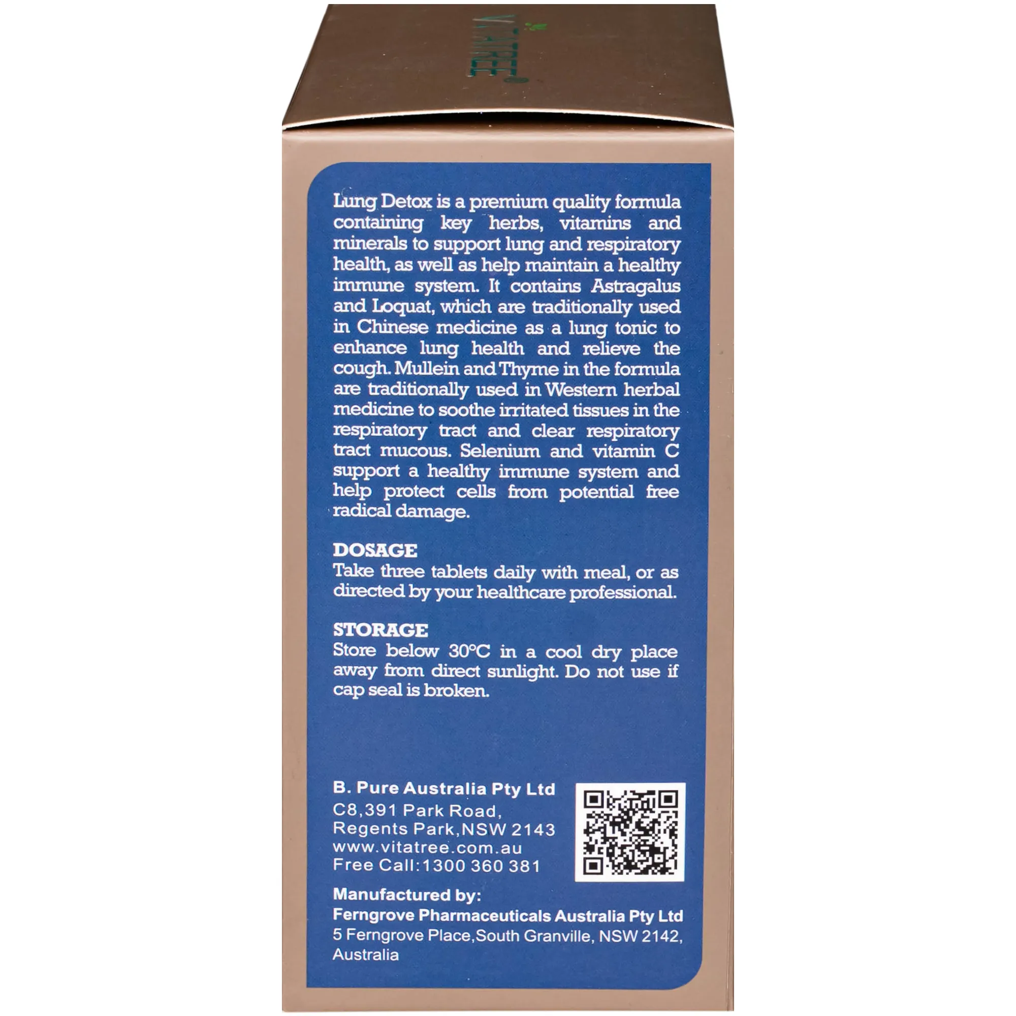 VIÊN UỐNG HỖ TRỢ GIẢM HO, TĂNG CƯỜNG SỨC ĐỀ KHÁNG VITATREE LUNG DETOX 60V 3