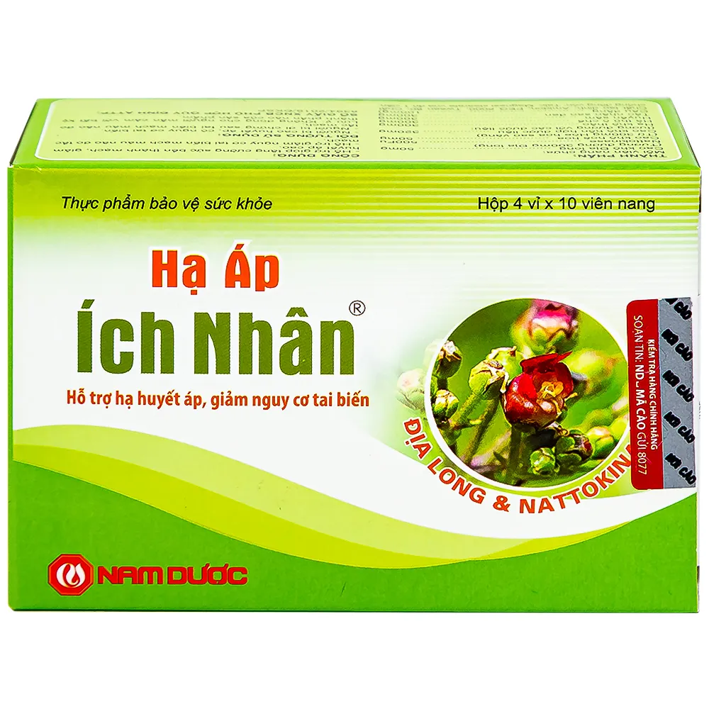 VIÊN UỐNG HỖ TRỢ GIẢM HUYẾT ÁP CAO HẠ ÁP ÍCH NHÂN 4X10 6