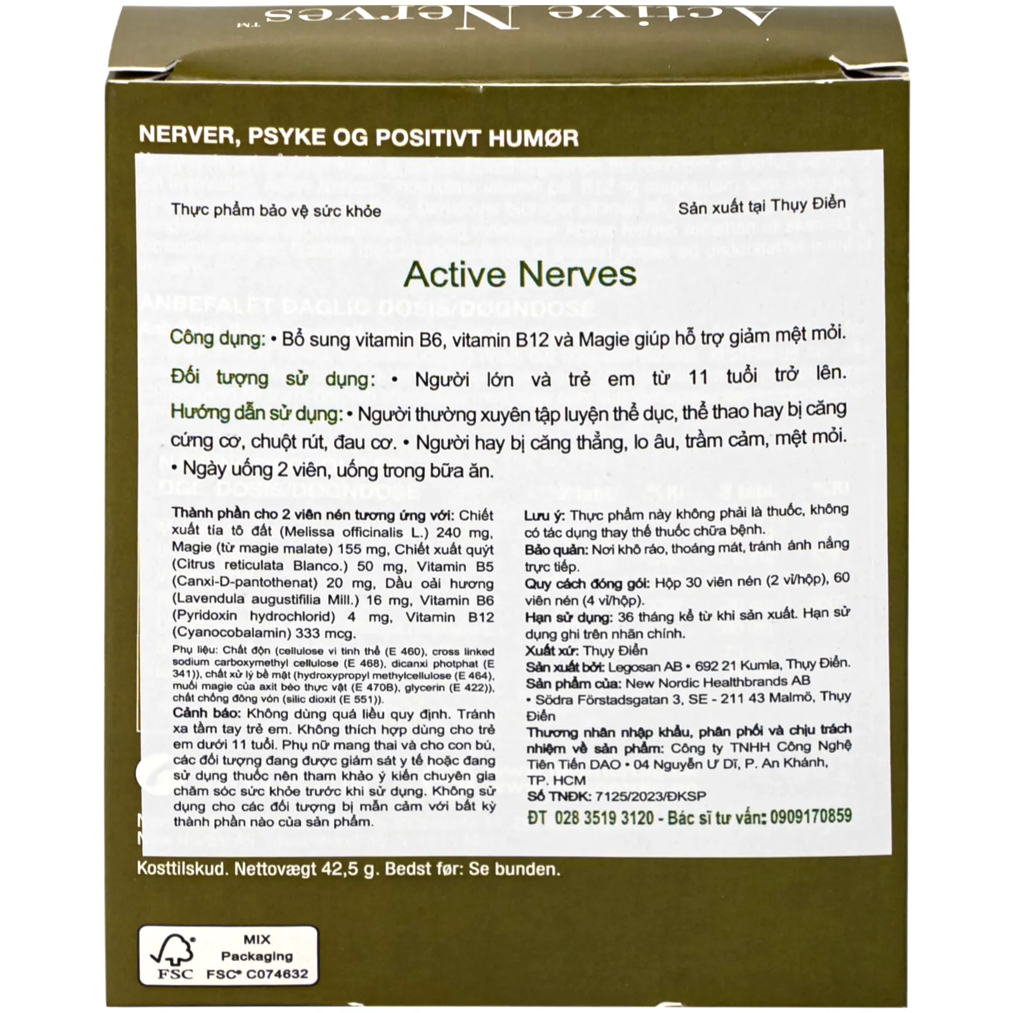 VIÊN UỐNG HỖ TRỢ GIẢM MỆT MỎI ACTIVE NERVES NEW NORDIC 30V 7